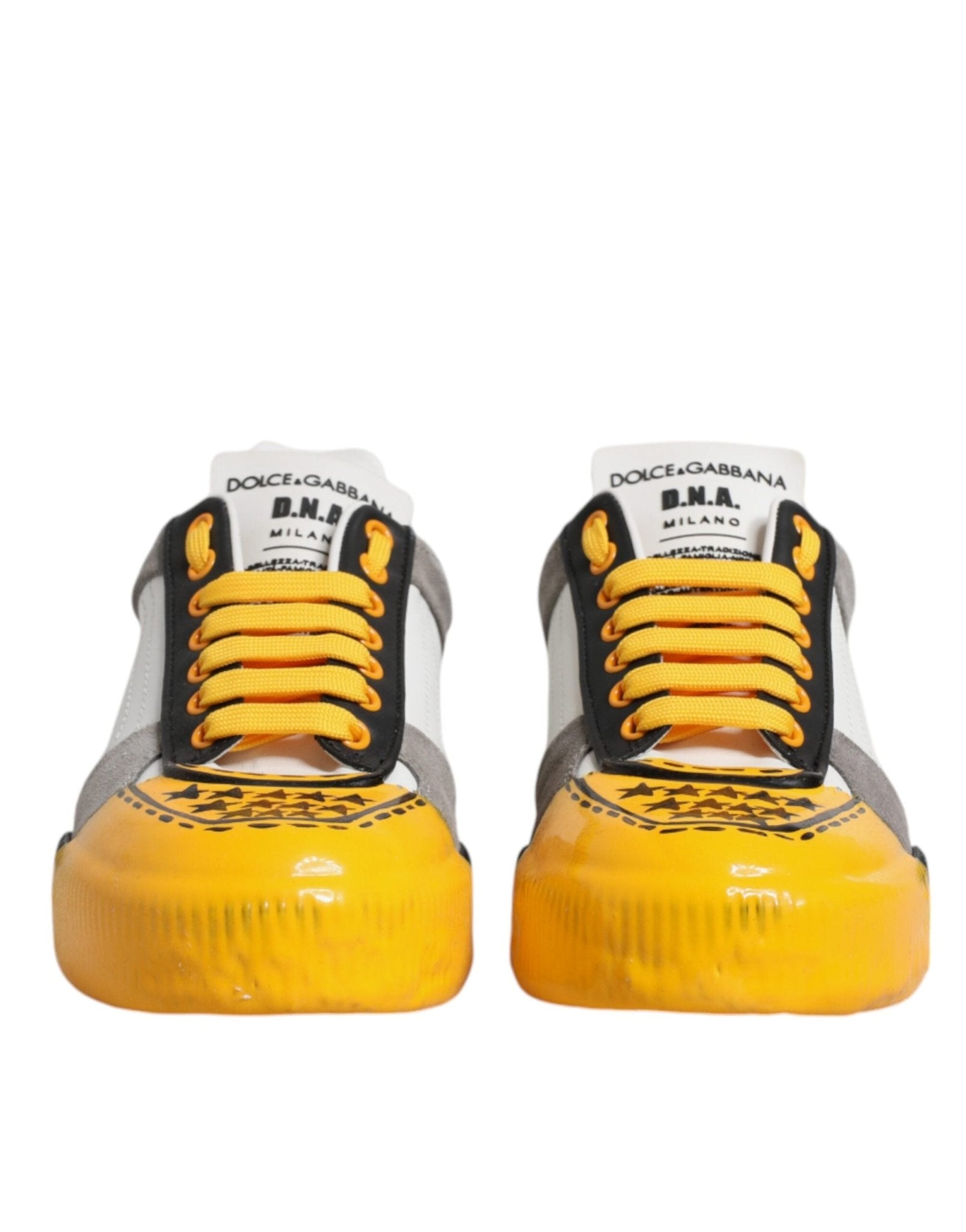 Dolce & Gabbana Multicolor Leather DNA Low Top Sneakers Shoes - GET THE BRAND