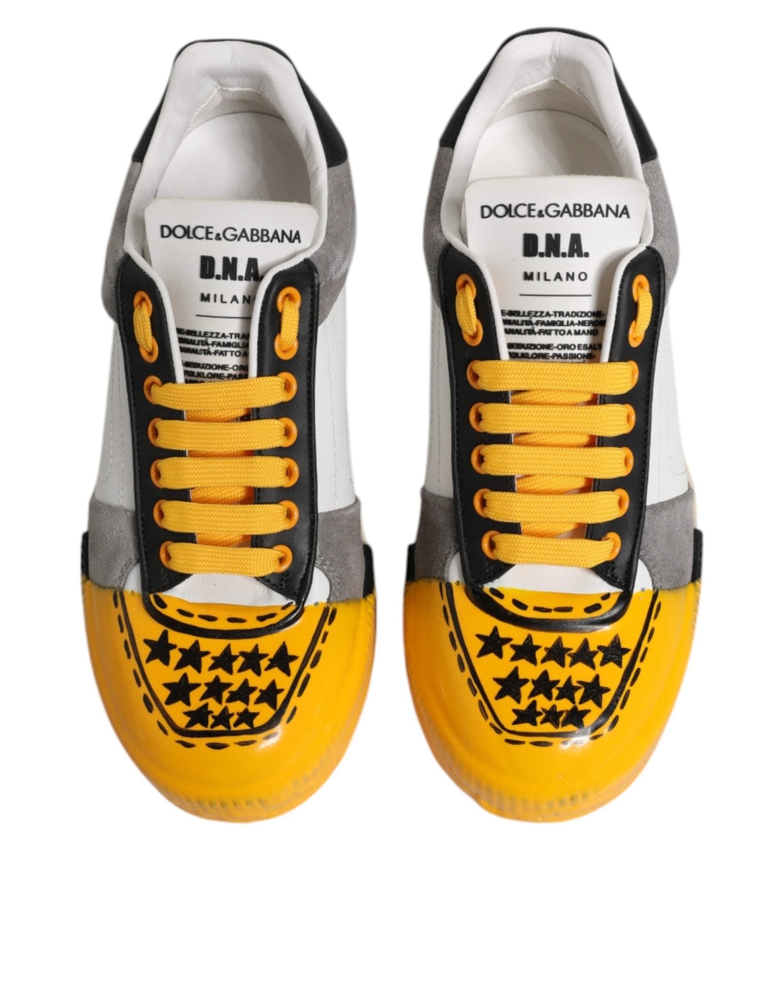 Dolce & Gabbana Multicolor Leather DNA Low Top Sneakers Shoes - GET THE BRAND