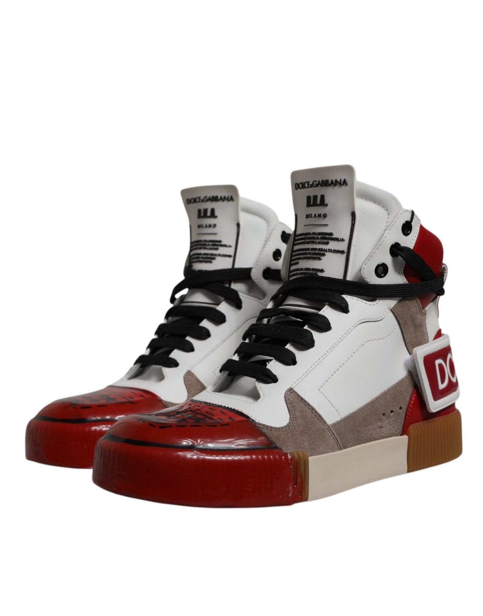Dolce & Gabbana Multicolor Leather High Top Sneakers Shoes - GET THE BRAND