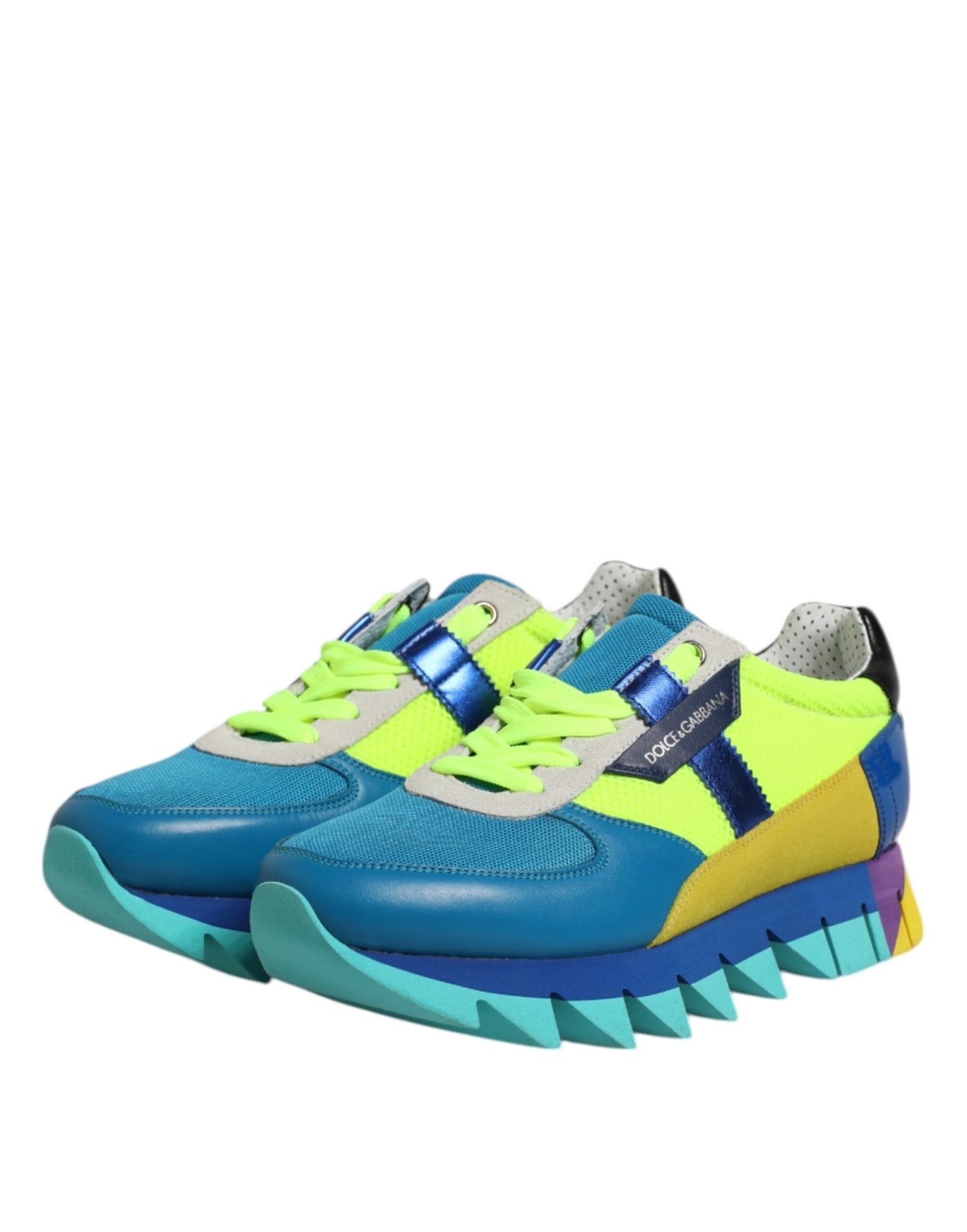 Dolce & Gabbana Multicolor Leather Low Top Men Sneakers Shoes - GET THE BRAND