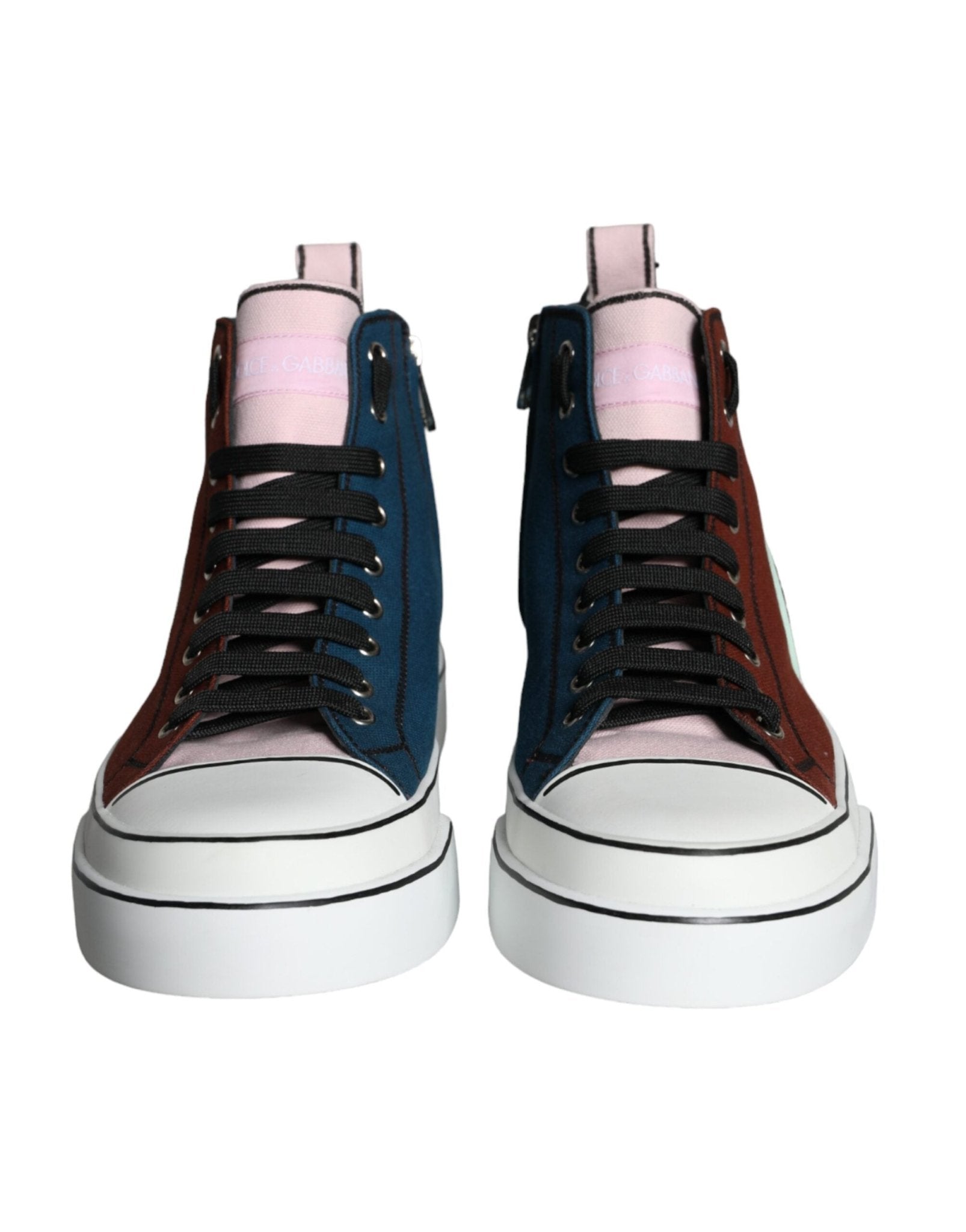Dolce & Gabbana Multicolor Patchwork High Top Sneaker Shoes - GET THE BRAND