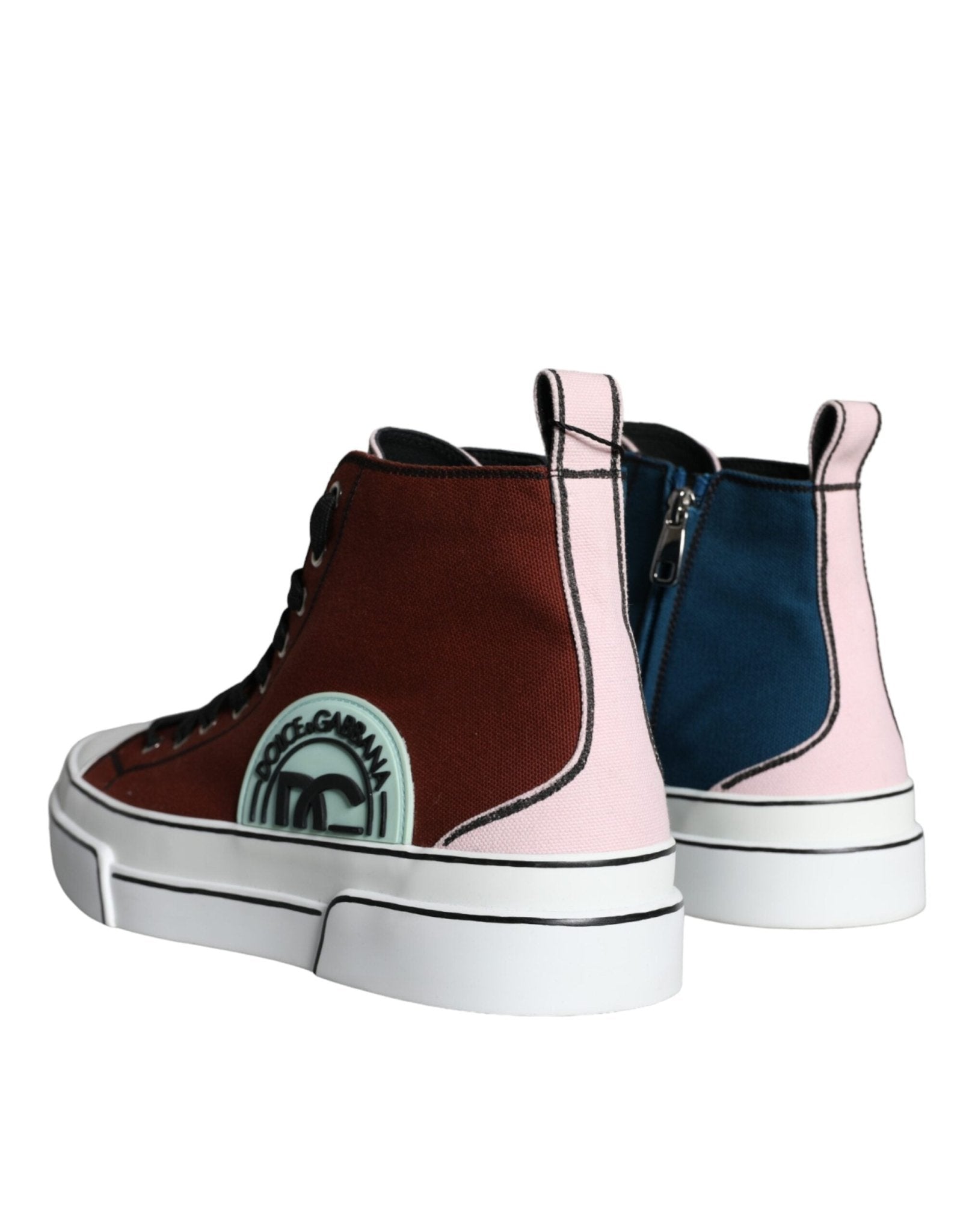 Dolce & Gabbana Multicolor Patchwork High Top Sneaker Shoes - GET THE BRAND