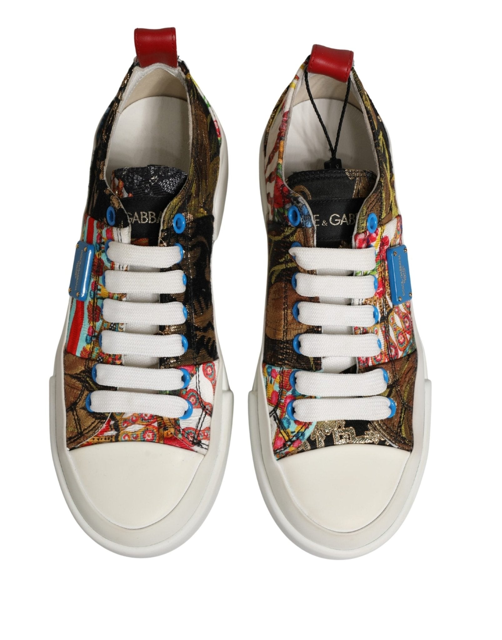 Dolce & Gabbana Multicolor Patchwork Low Top Sneakers Shoes - GET THE BRAND