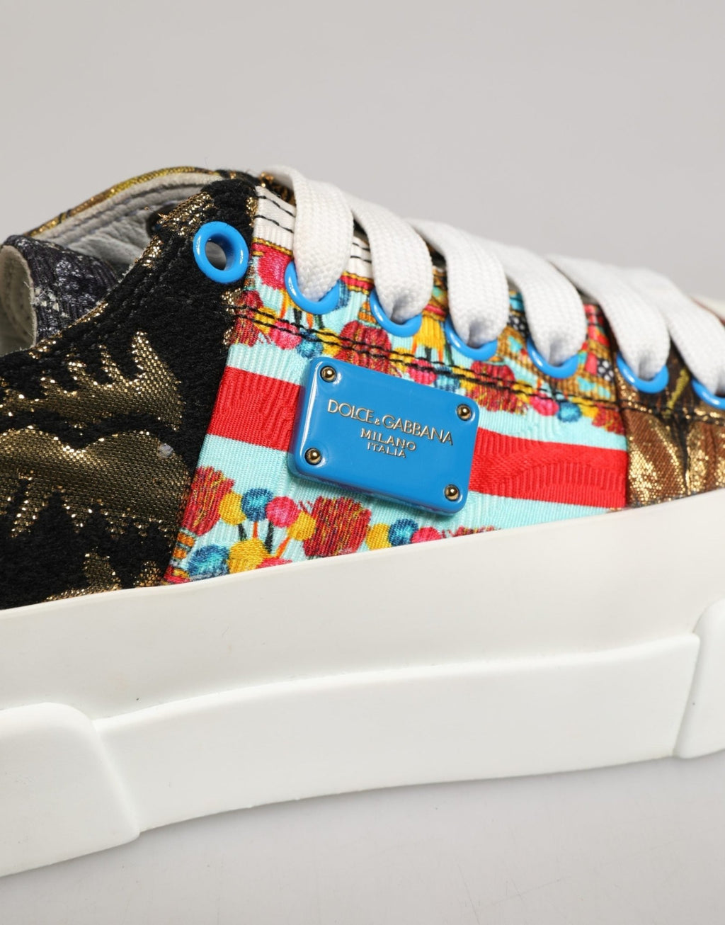 Dolce & Gabbana Multicolor Patchwork Low Top Sneakers Shoes - GET THE BRAND