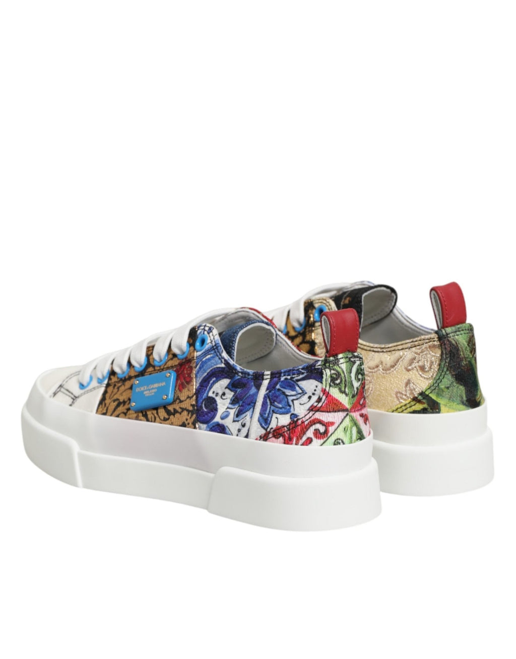 Dolce & Gabbana Multicolor Patchwork Low Top Sneakers Shoes - GET THE BRAND