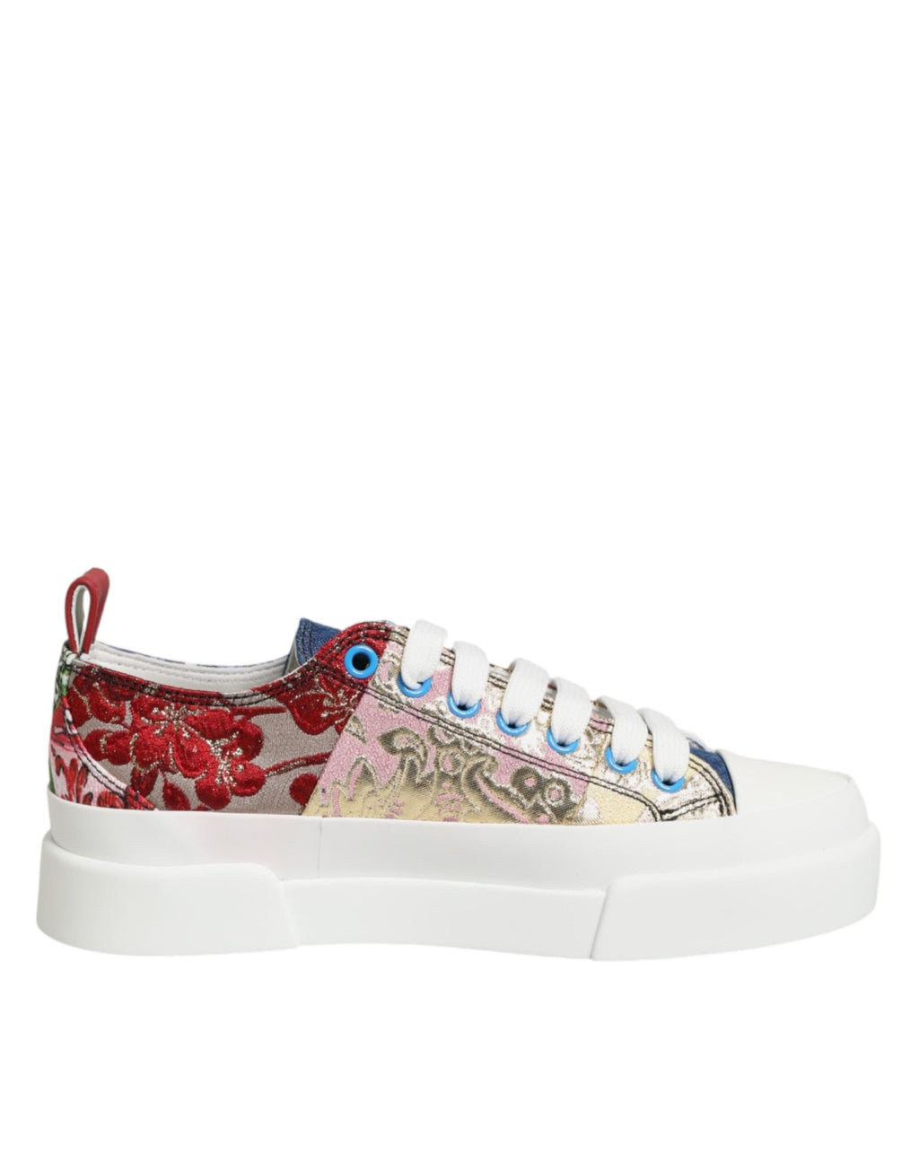 Dolce & Gabbana Multicolor Patchwork Low Top Sneakers Shoes - GET THE BRAND