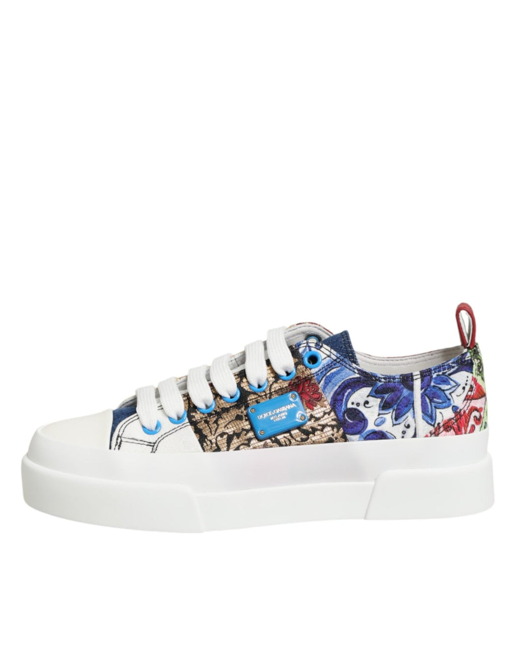 Dolce & Gabbana Multicolor Patchwork Low Top Sneakers Shoes - GET THE BRAND