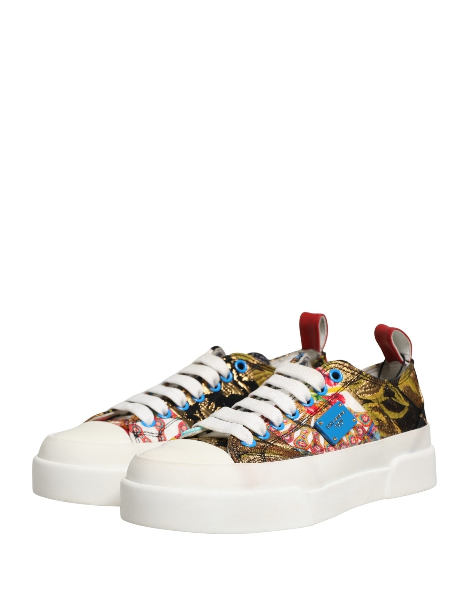 Dolce & Gabbana Multicolor Patchwork Low Top Sneakers Shoes - GET THE BRAND