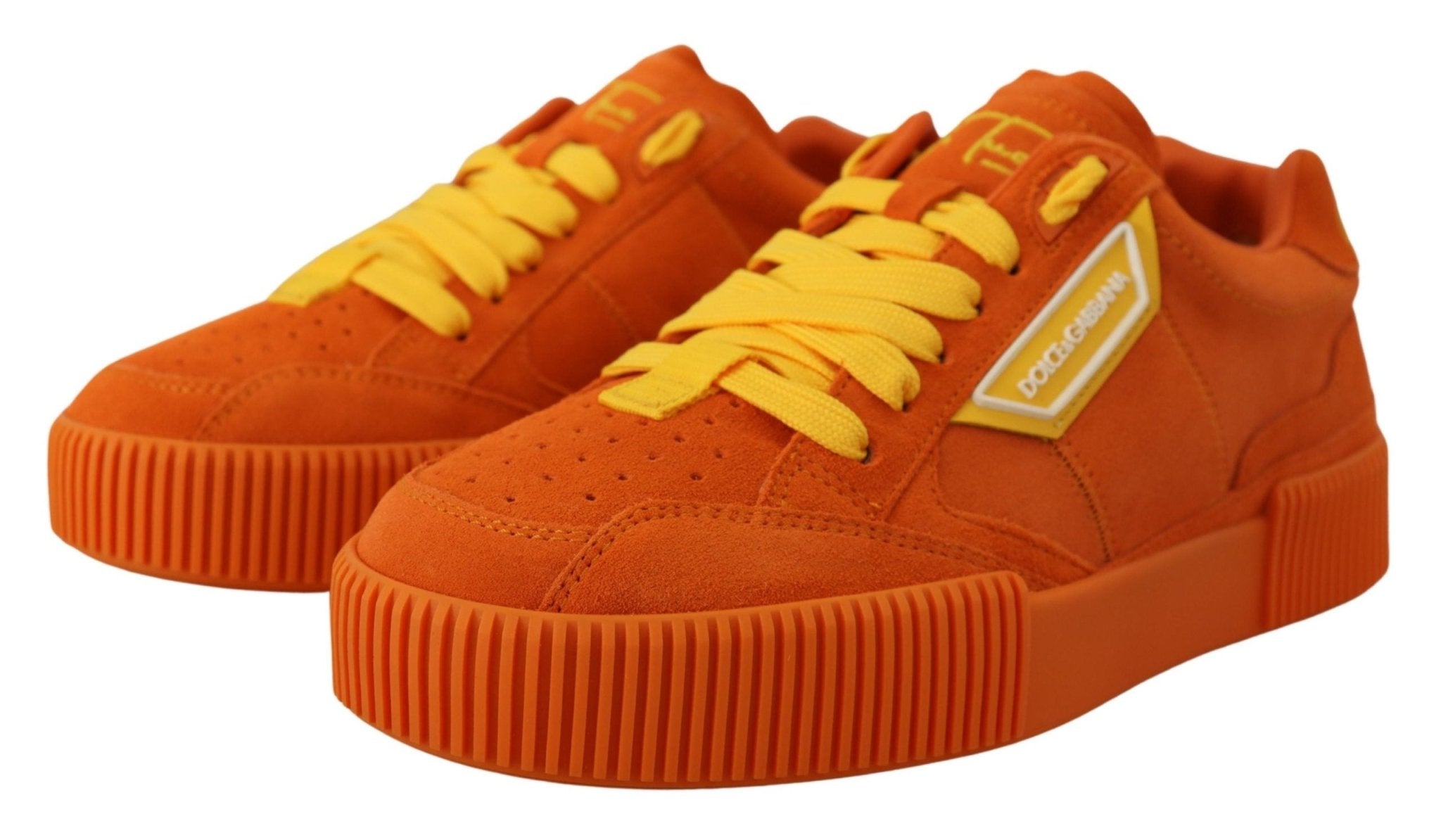 Dolce & Gabbana Orange Leather P.j. Tucker Sneakers Shoes - GET THE BRAND