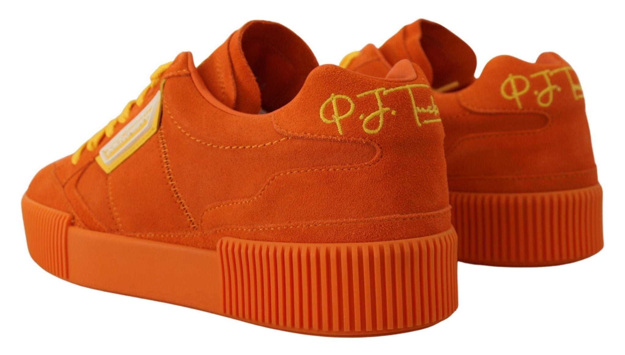 Dolce & Gabbana Orange Leather P.j. Tucker Sneakers Shoes - GET THE BRAND