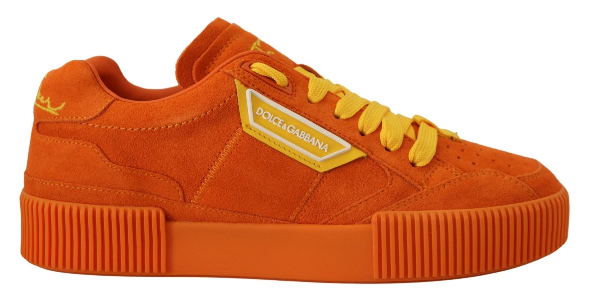 Dolce & Gabbana Orange Leather P.j. Tucker Sneakers Shoes - GET THE BRAND