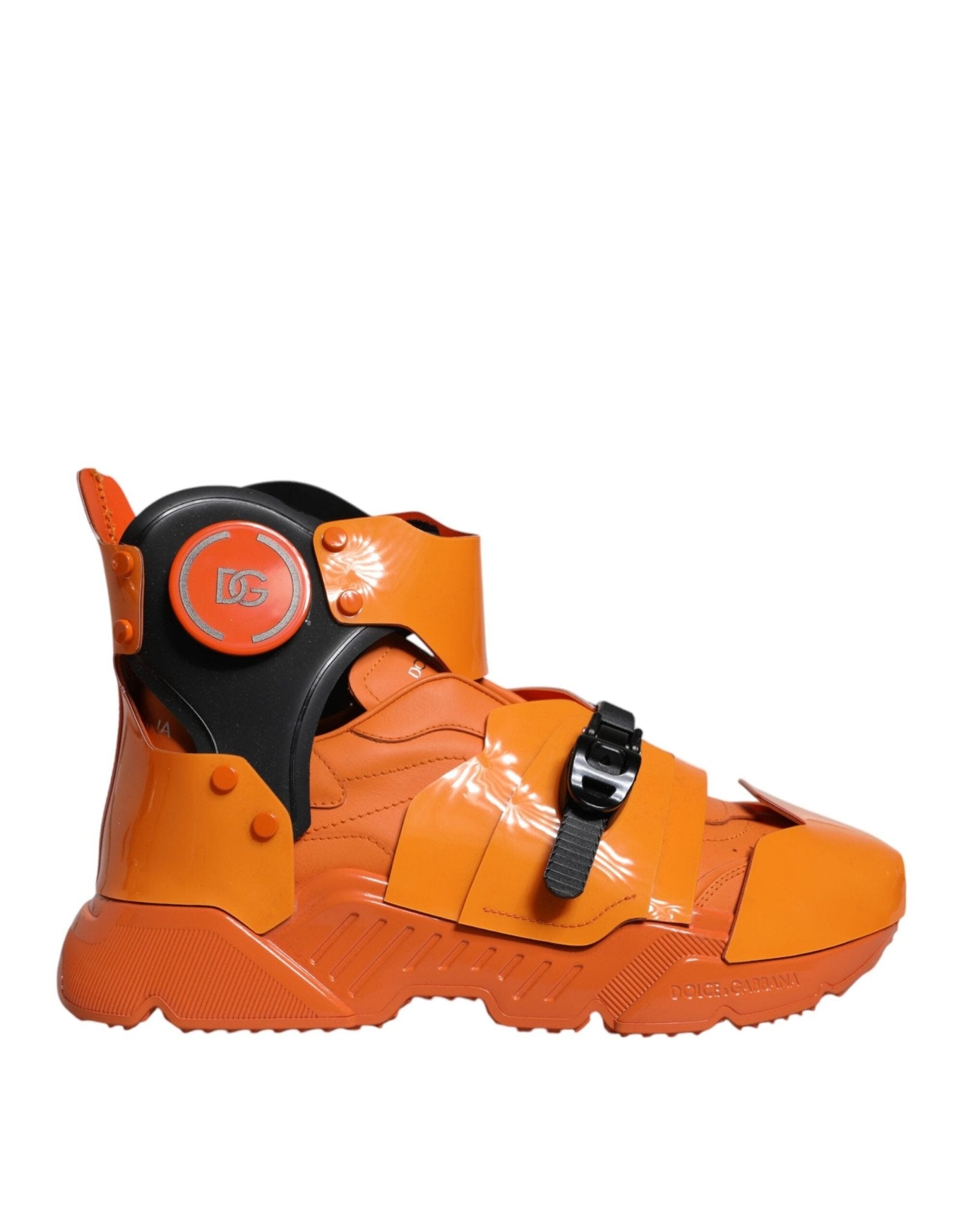 Dolce & Gabbana Orange Multi Panel Chunky High Top Sneakers Shoes - GET THE BRAND