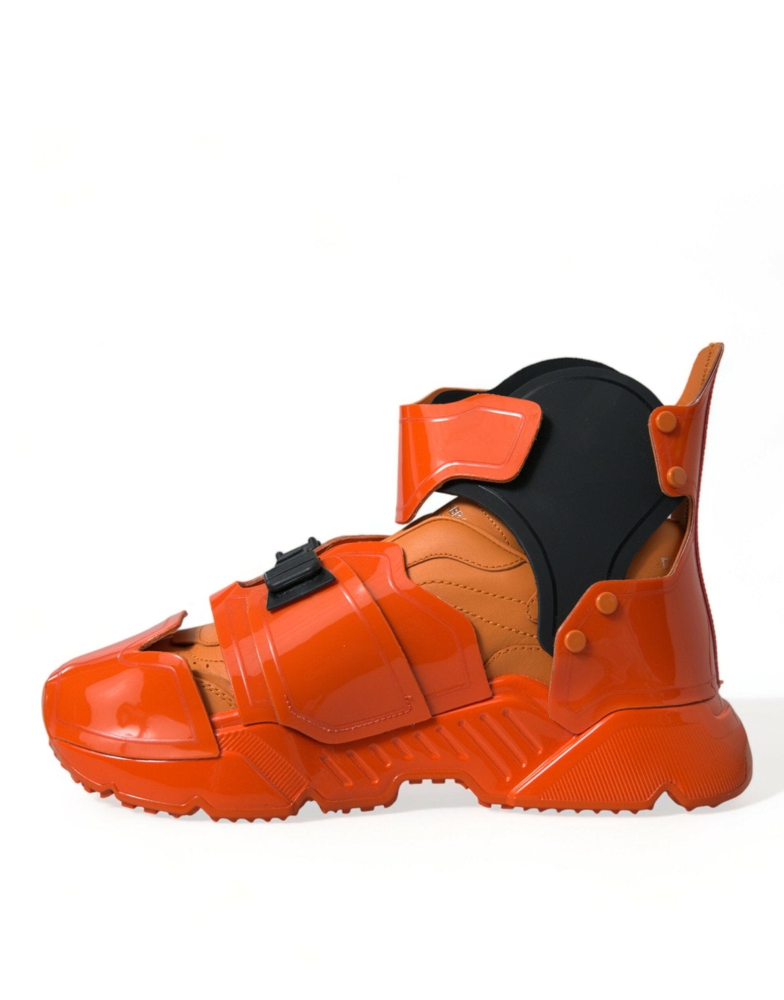 Dolce & Gabbana Orange Multi Panel Chunky High Top Sneakers Shoes - GET THE BRAND