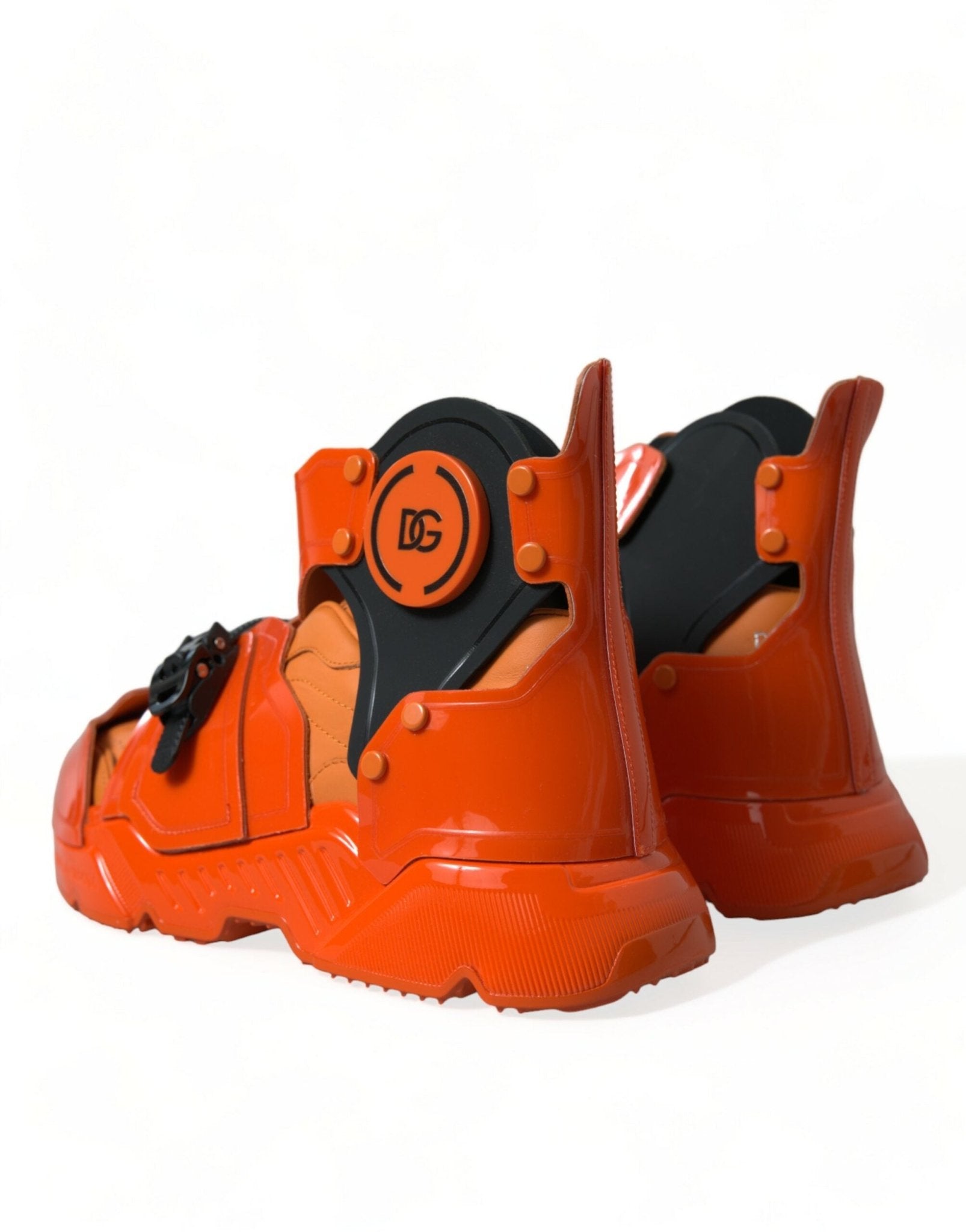 Dolce & Gabbana Orange Multi Panel Chunky High Top Sneakers Shoes - GET THE BRAND