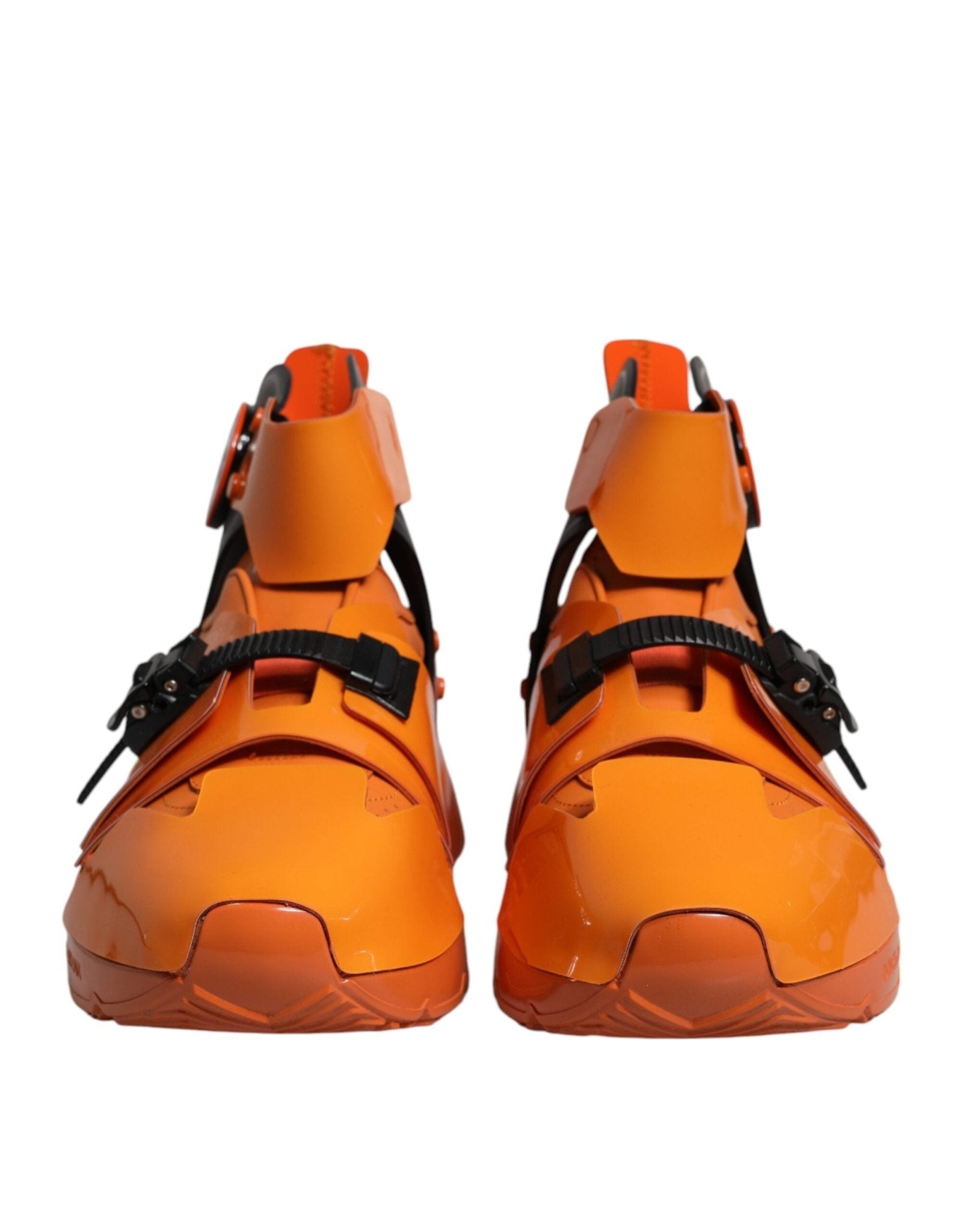 Dolce & Gabbana Orange Multi Panel Chunky High Top Sneakers Shoes - GET THE BRAND