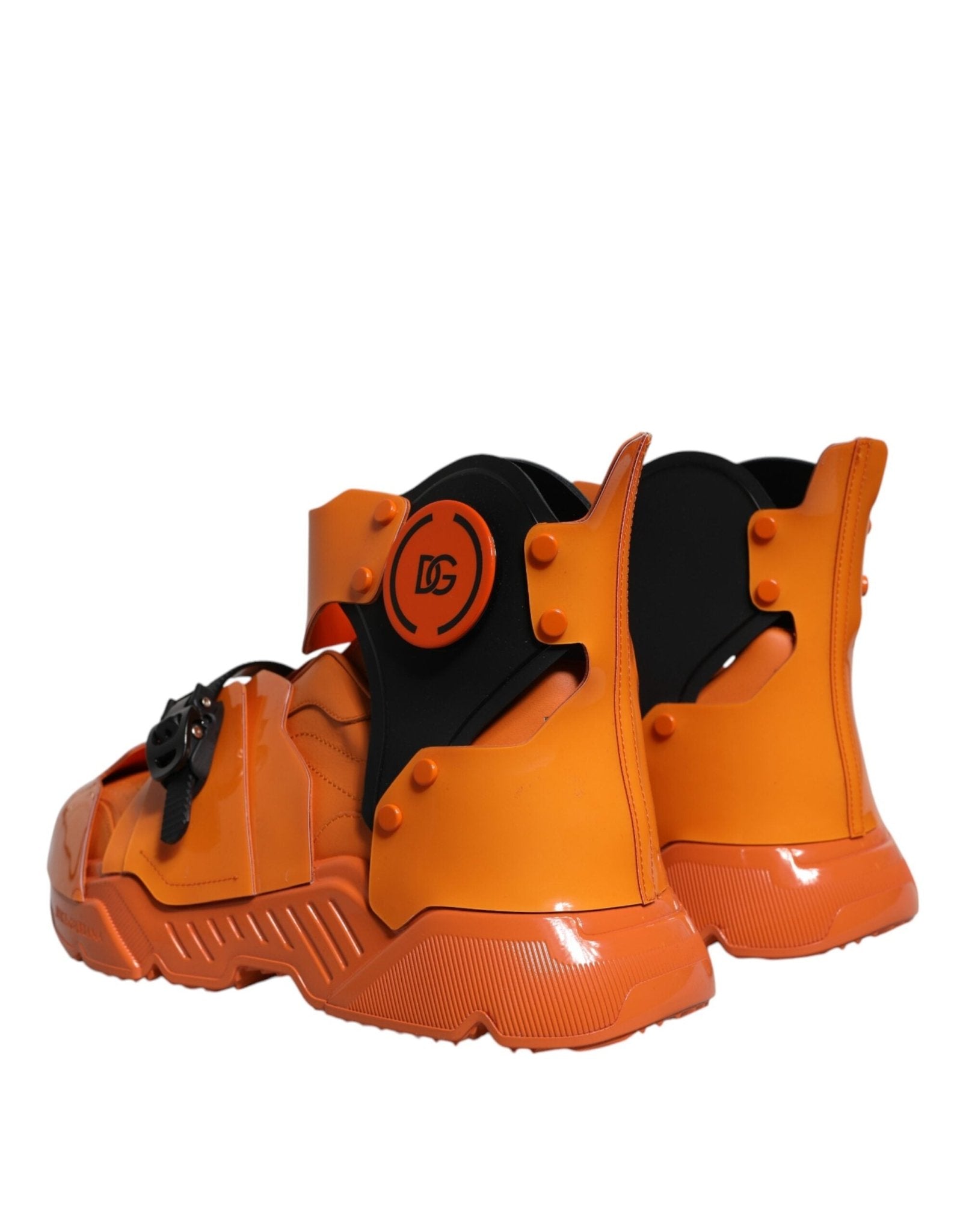 Dolce & Gabbana Orange Multi Panel Chunky High Top Sneakers Shoes - GET THE BRAND