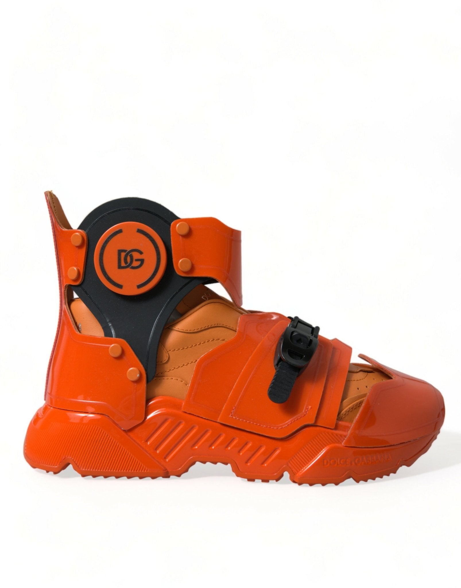 Dolce & Gabbana Orange Multi Panel Chunky High Top Sneakers Shoes - GET THE BRAND