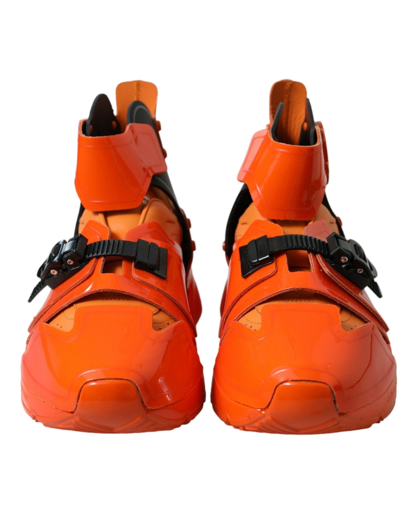 Dolce & Gabbana Orange Multi Panel Chunky High Top Sneakers Shoes - GET THE BRAND