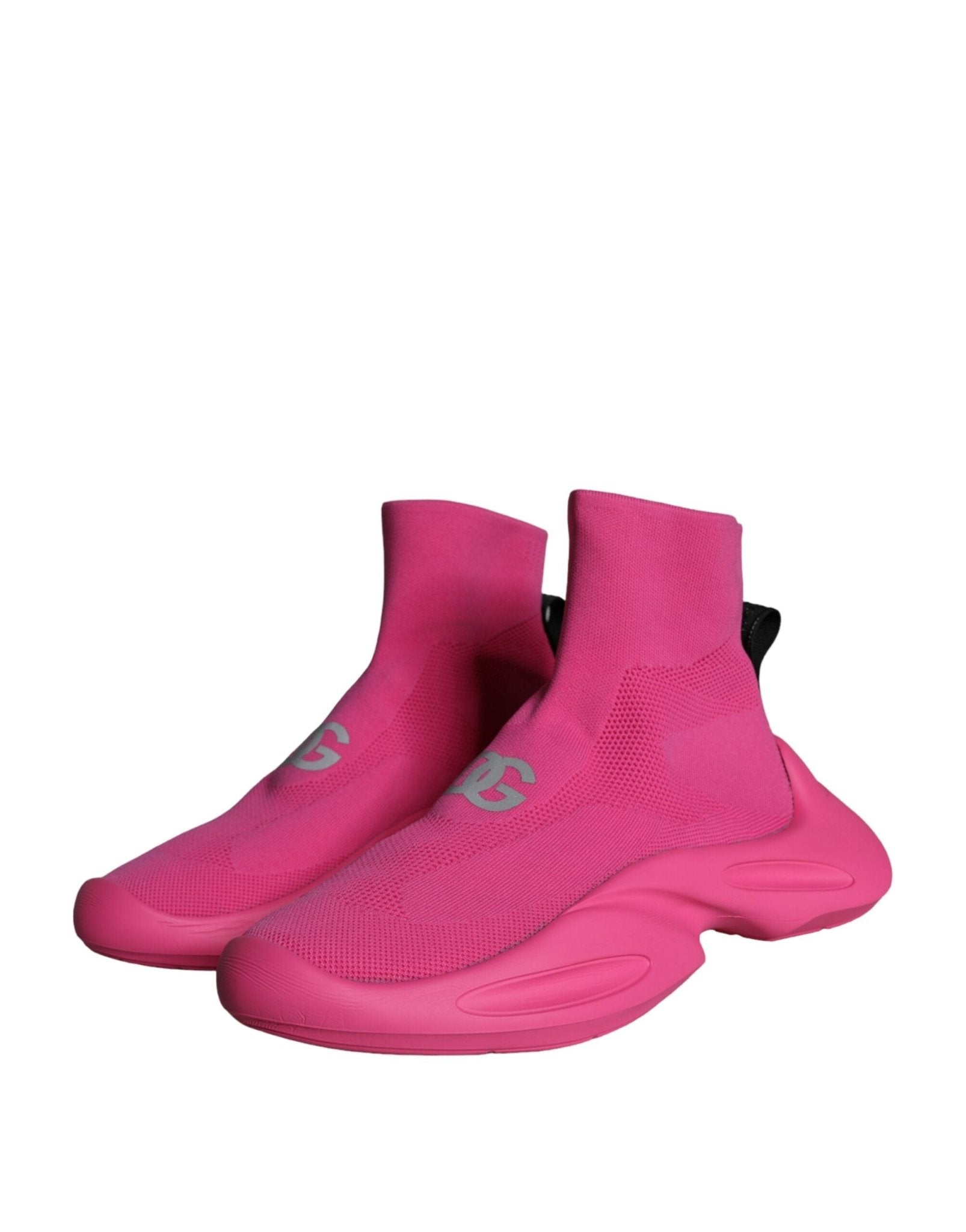 Dolce & Gabbana Pink Logo Print Slip On Socks Sneakers Shoes - GET THE BRAND
