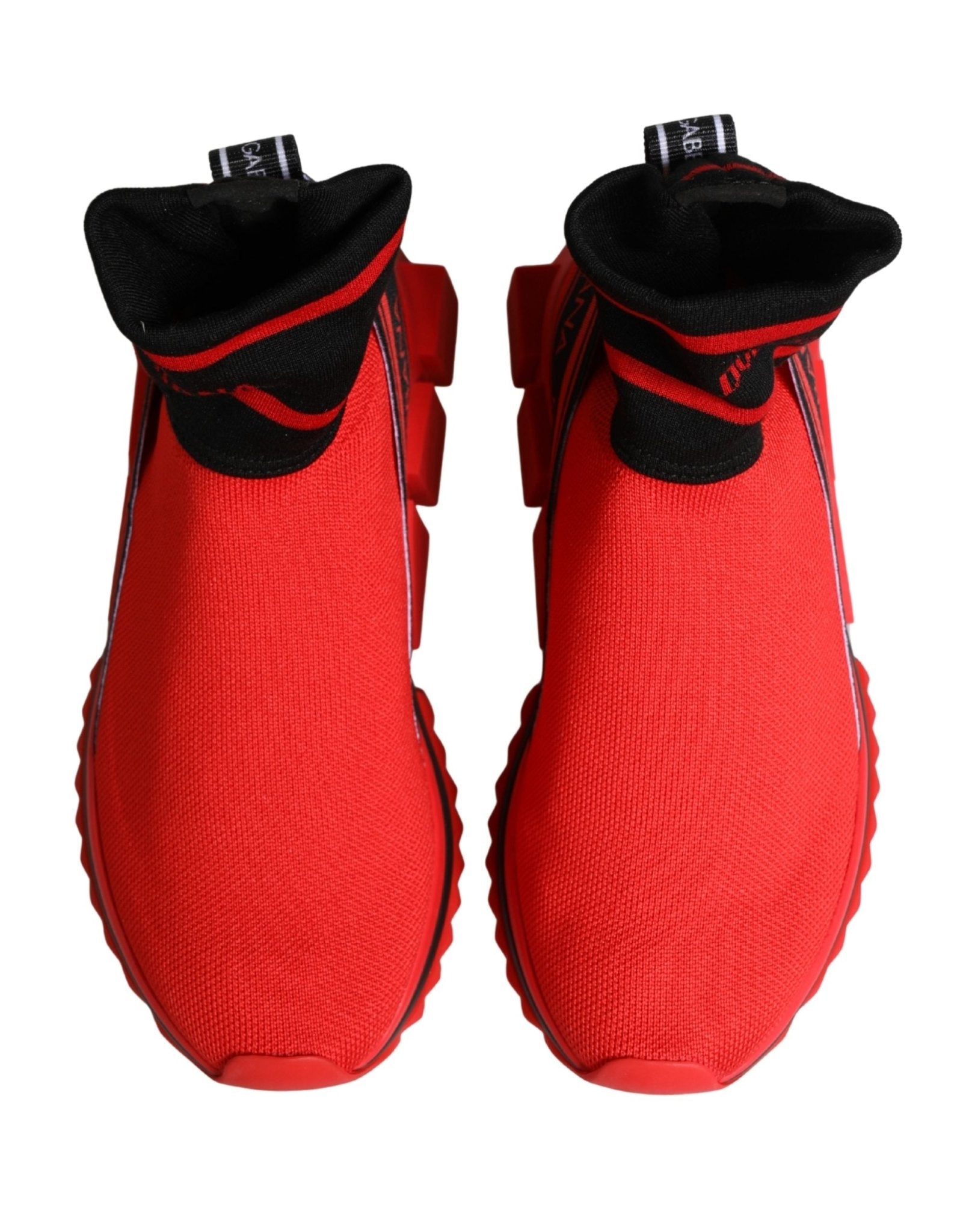 Dolce & Gabbana Red Black Sorrento Socks Sneakers Shoes - GET THE BRAND