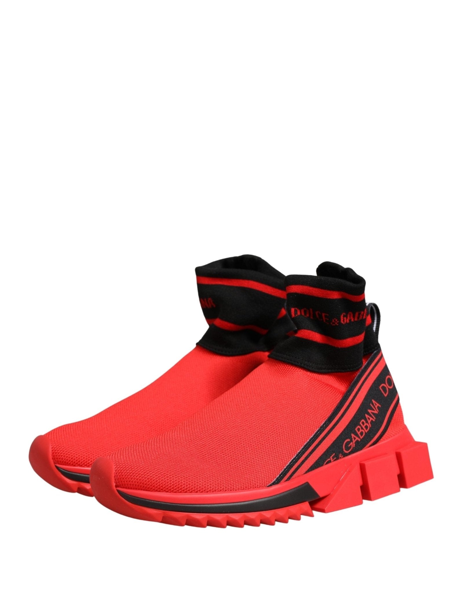 Dolce & Gabbana Red Black Sorrento Socks Sneakers Shoes - GET THE BRAND