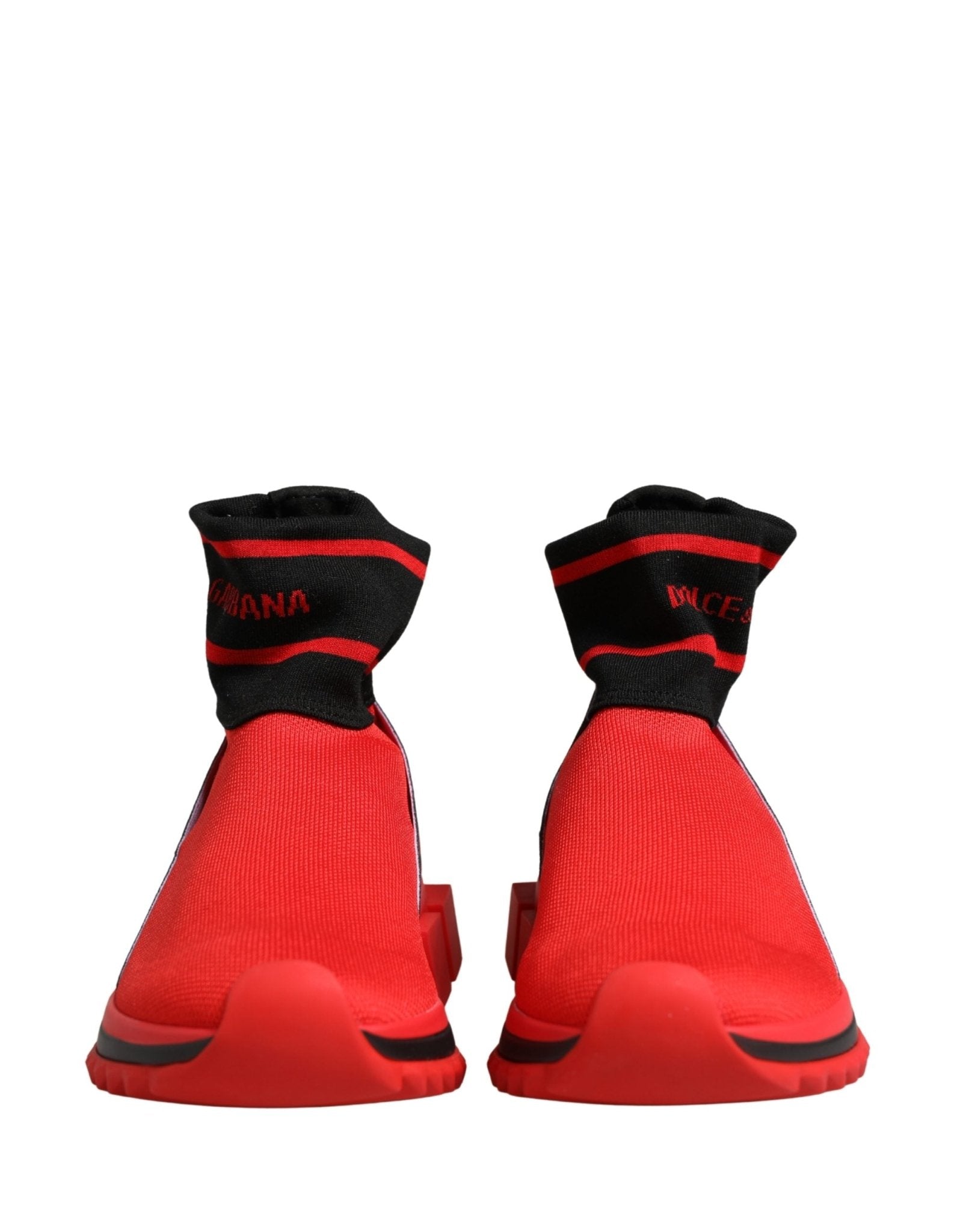 Dolce & Gabbana Red Black Sorrento Socks Sneakers Shoes - GET THE BRAND