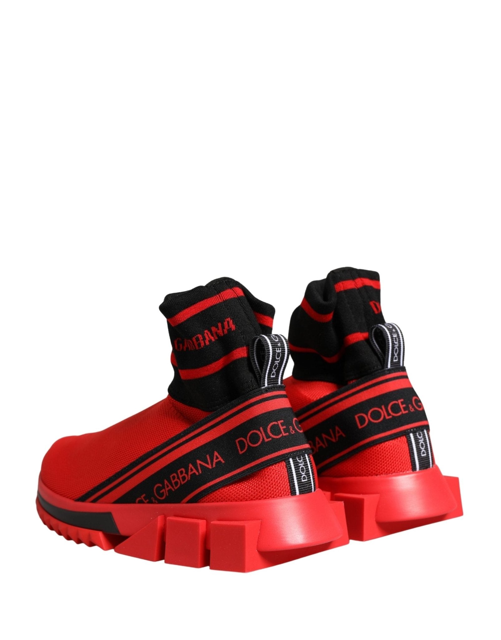 Dolce & Gabbana Red Black Sorrento Socks Sneakers Shoes - GET THE BRAND