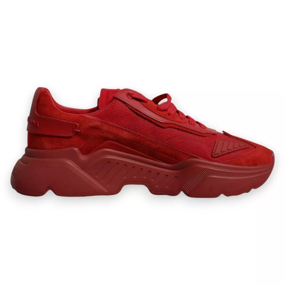 Dolce & Gabbana Red Leather Daymaster Low Top Sneakers Shoes - GET THE BRAND