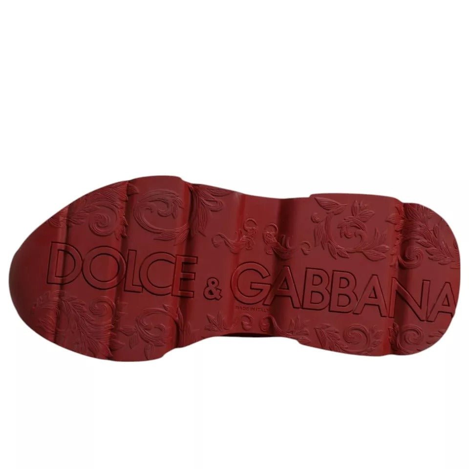 Dolce & Gabbana Red Leather Daymaster Low Top Sneakers Shoes - GET THE BRAND