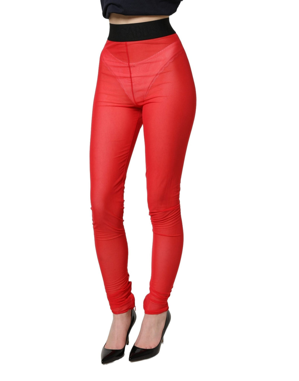Dolce & Gabbana Red Nylon Stretch Slim Legging Trouser Pants - GET THE BRAND