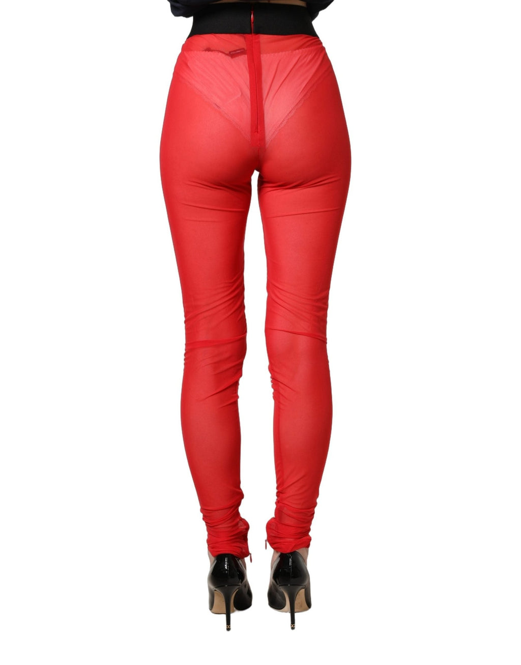 Dolce & Gabbana Red Nylon Stretch Slim Legging Trouser Pants - GET THE BRAND