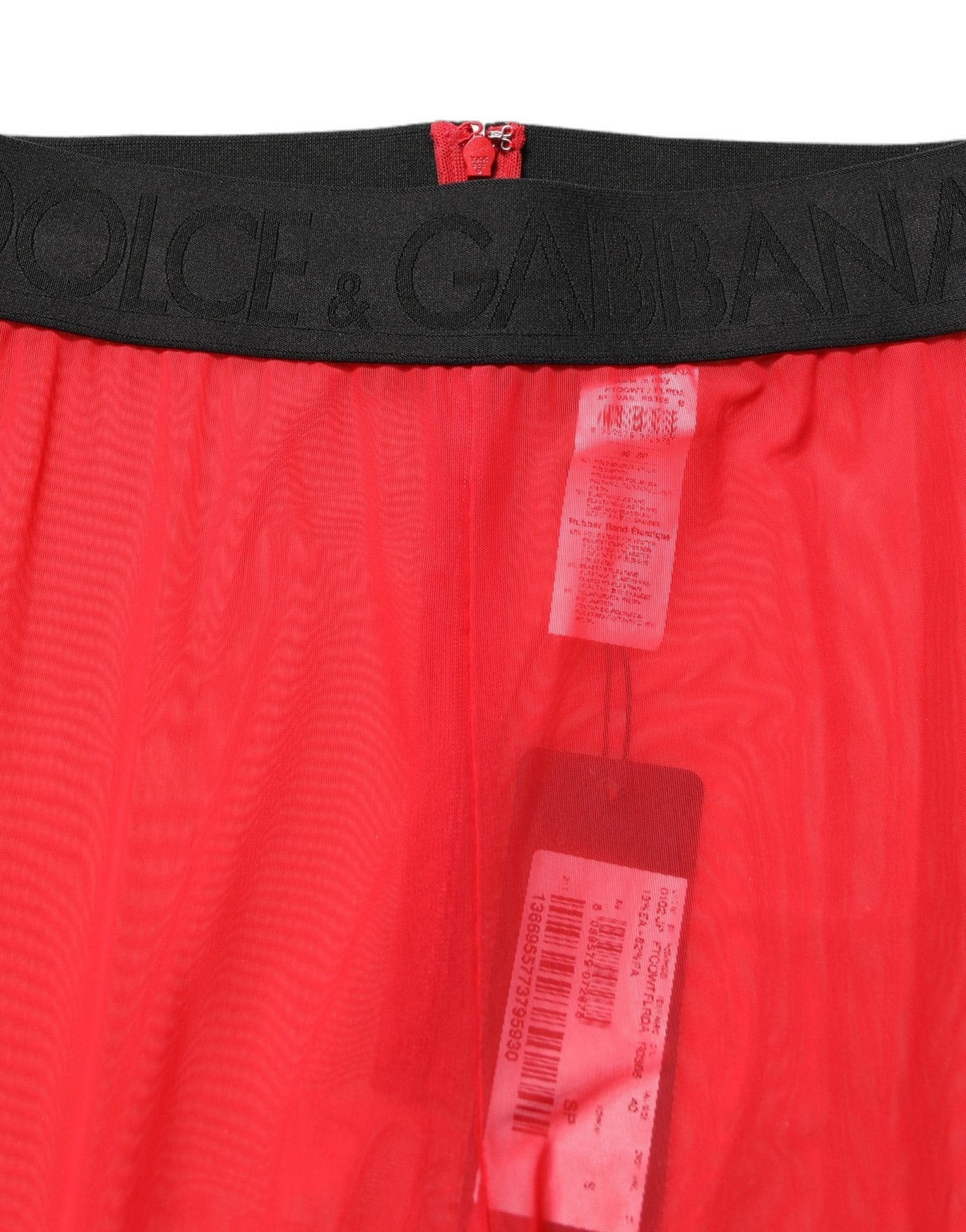 Dolce & Gabbana Red Nylon Stretch Slim Legging Trouser Pants - GET THE BRAND
