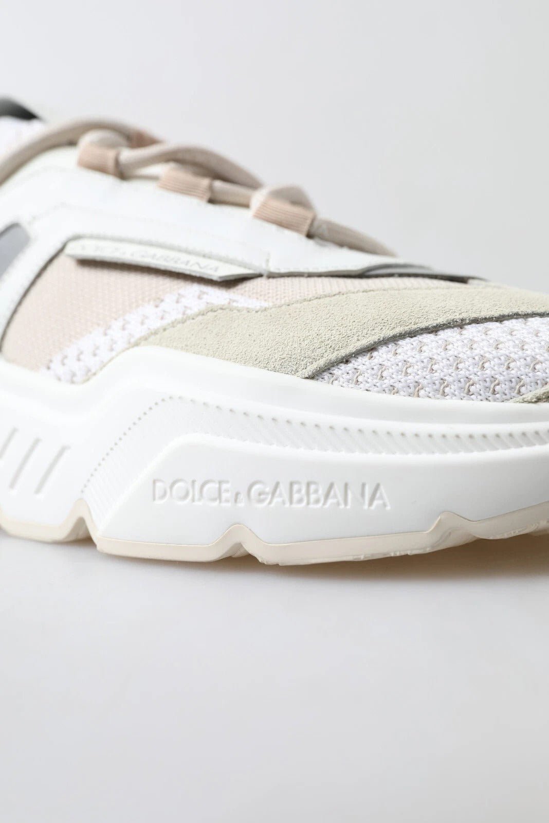 Dolce & Gabbana Sneakers White Beige Leather Sport DAYMASTER Shoes - GET THE BRAND