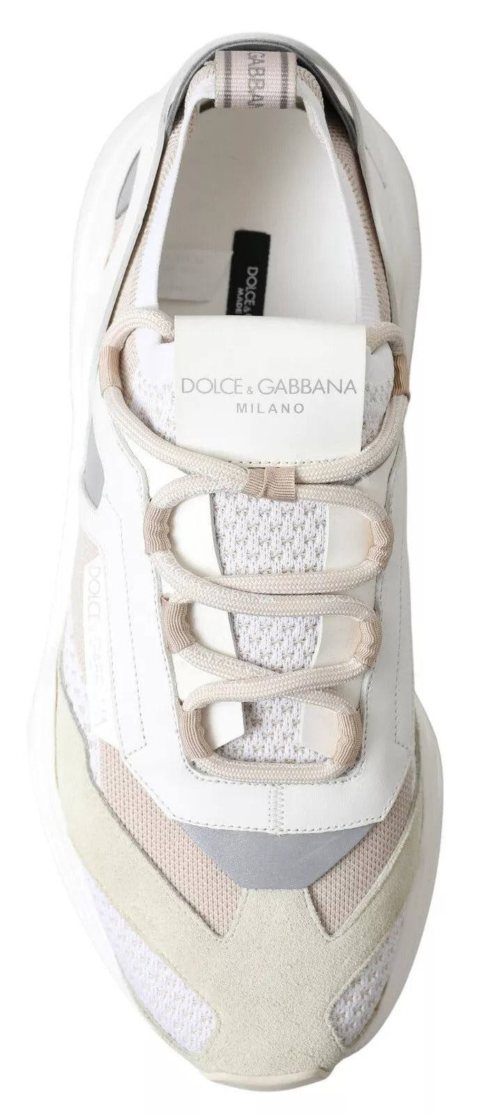 Dolce & Gabbana Sneakers White Beige Leather Sport DAYMASTER Shoes - GET THE BRAND