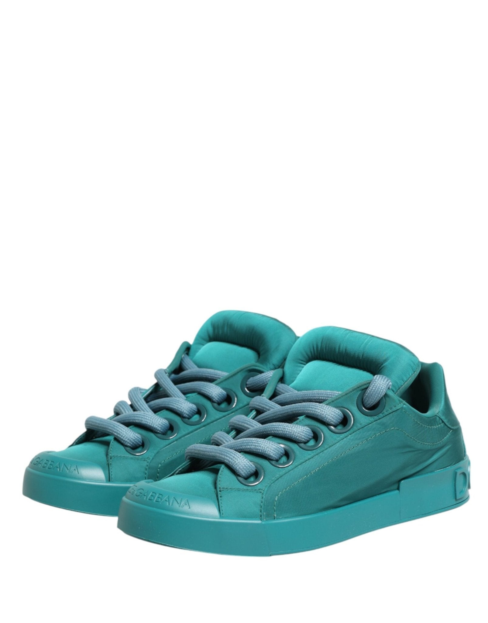 Dolce & Gabbana Teal Portofino Men Low Top Sneakers Shoes - GET THE BRAND