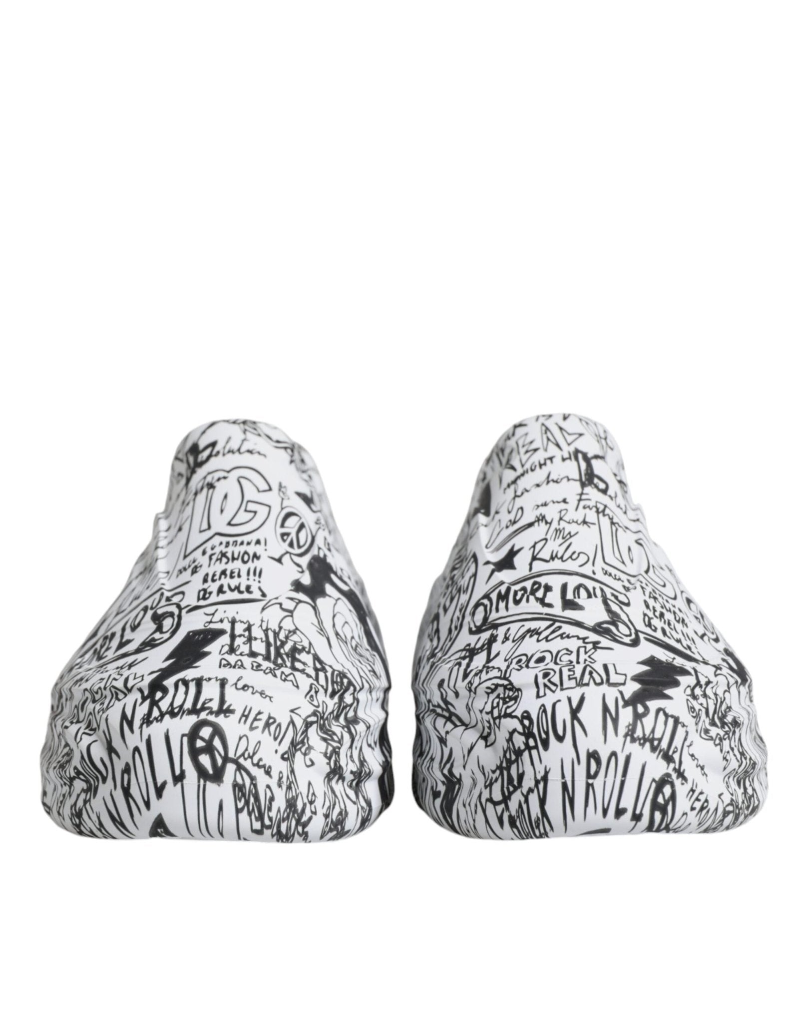 Dolce & Gabbana White Black Graffiti Daymaster Sneakers Shoes - GET THE BRAND