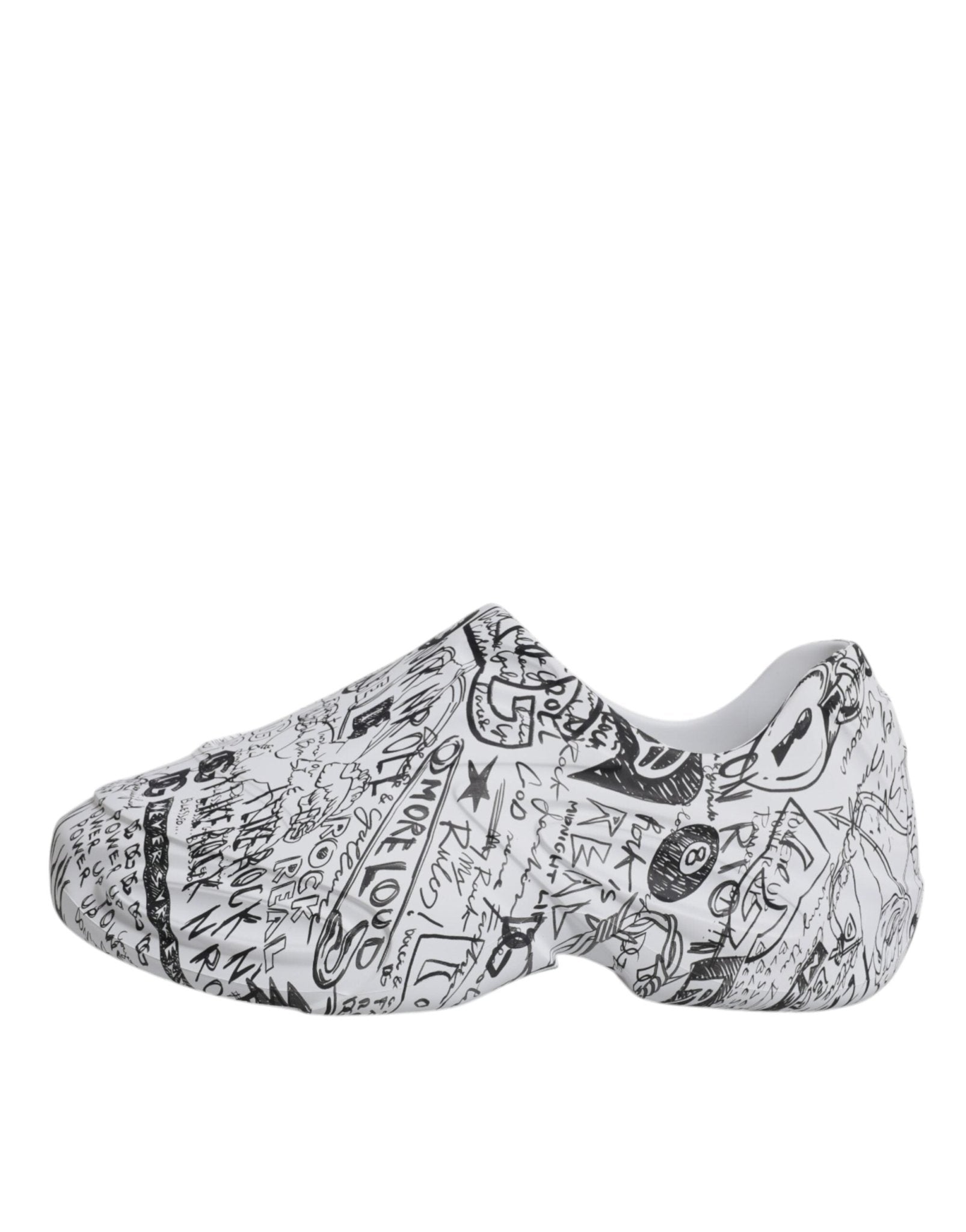 Dolce & Gabbana White Black Graffiti Daymaster Sneakers Shoes - GET THE BRAND