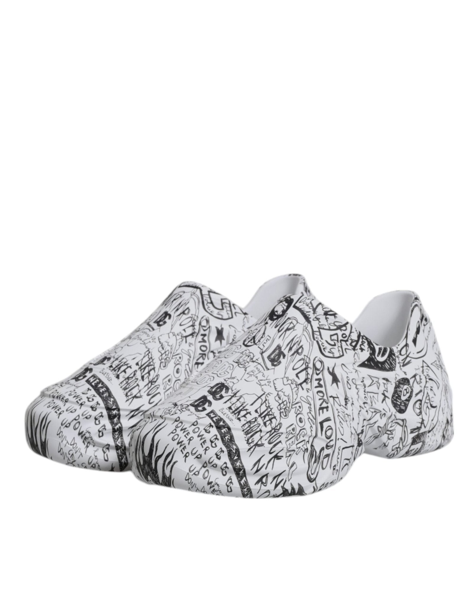 Dolce & Gabbana White Black Graffiti Daymaster Sneakers Shoes - GET THE BRAND