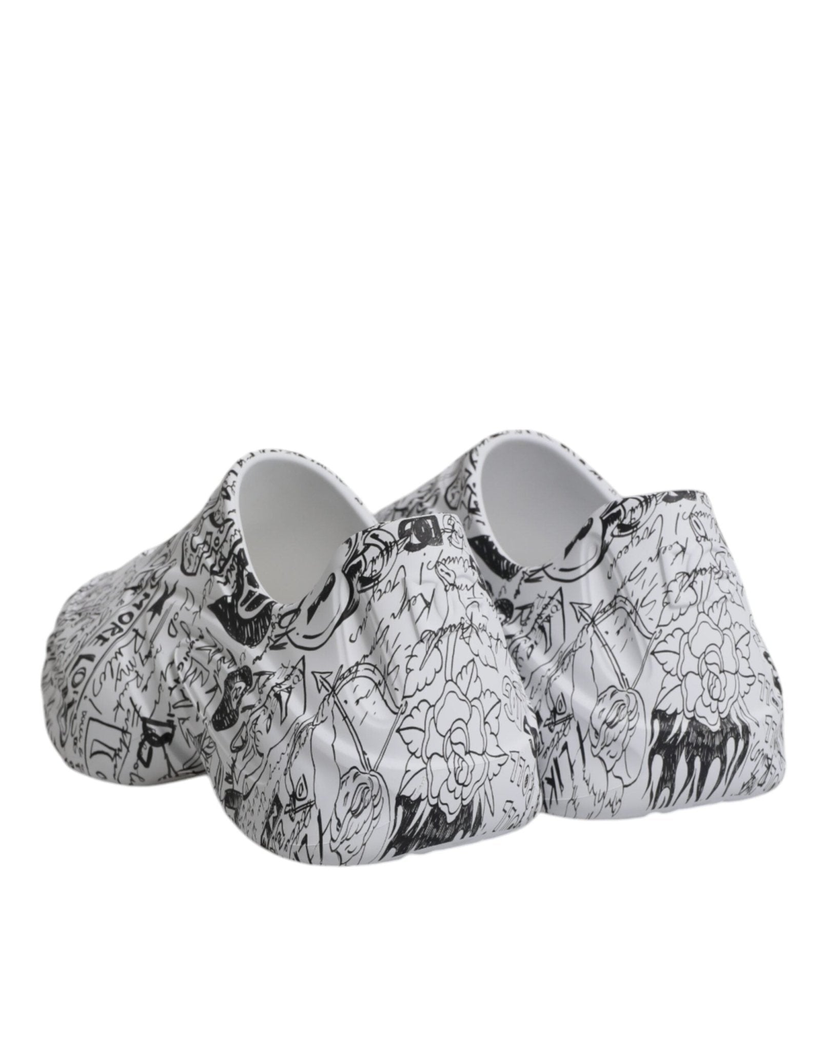 Dolce & Gabbana White Black Graffiti Daymaster Sneakers Shoes - GET THE BRAND