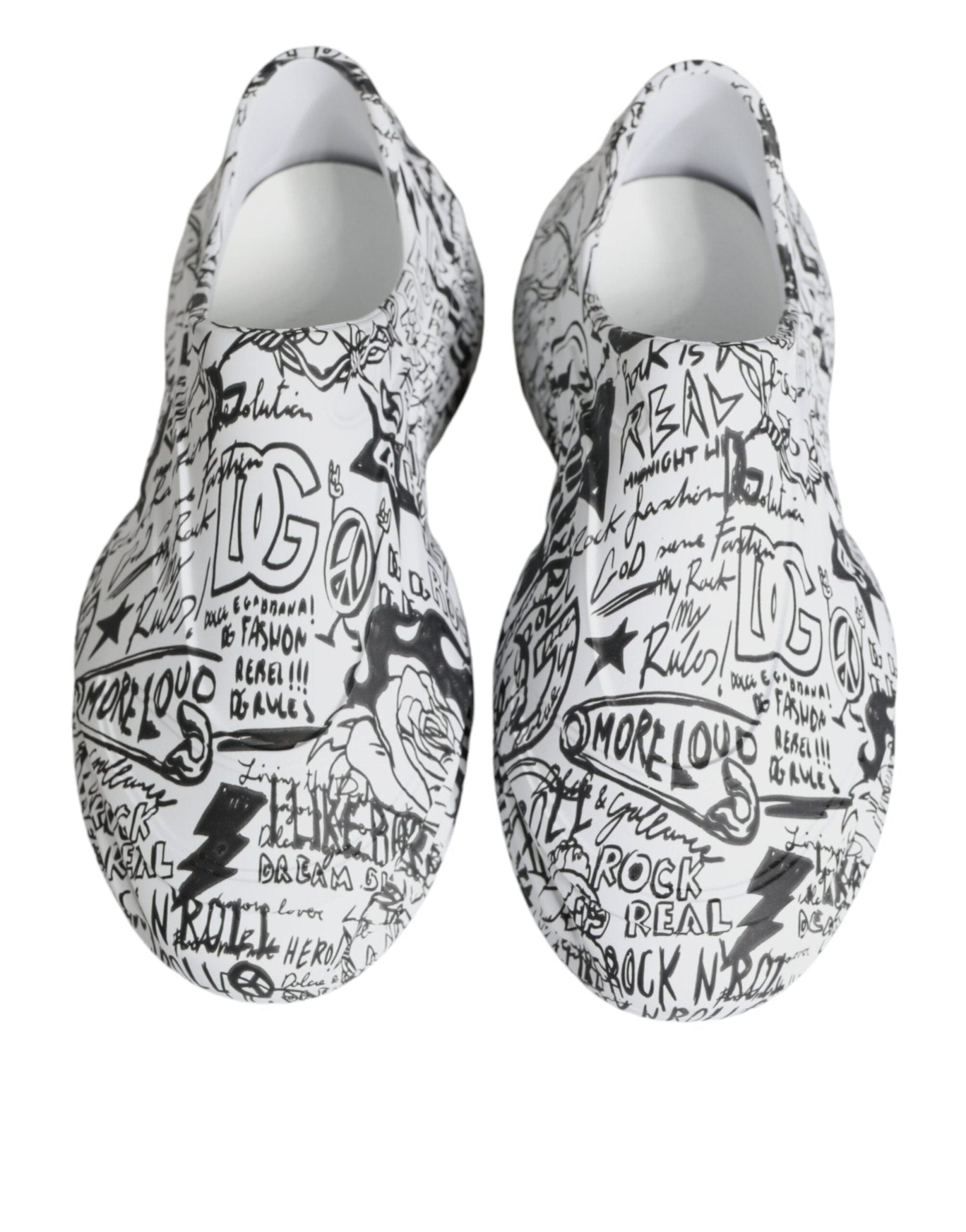 Dolce & Gabbana White Black Graffiti Daymaster Sneakers Shoes - GET THE BRAND