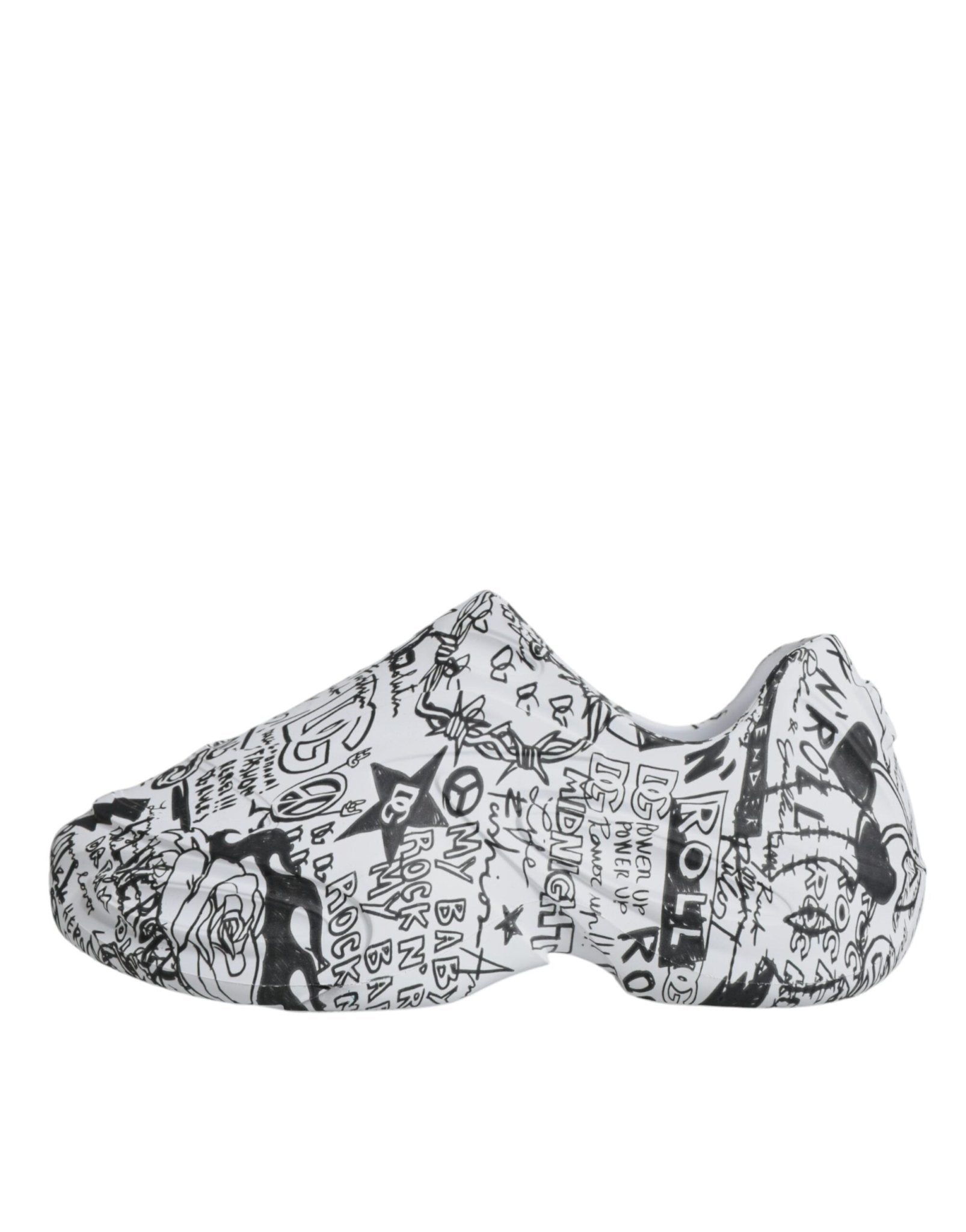 Dolce & Gabbana White Black Graffiti Daymaster Sneakers Shoes - GET THE BRAND