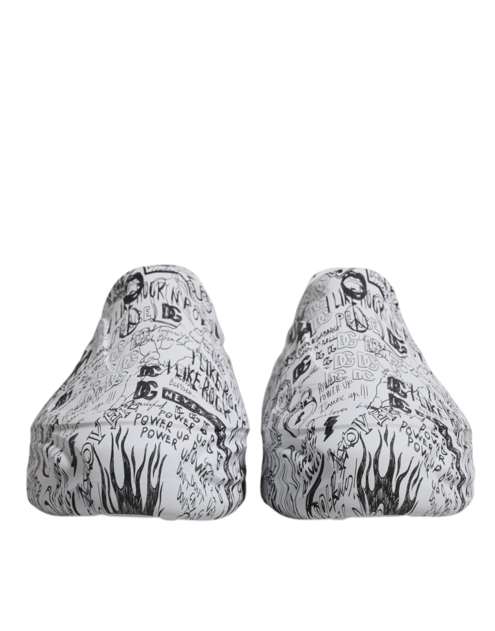 Dolce & Gabbana White Black Graffiti Daymaster Sneakers Shoes - GET THE BRAND