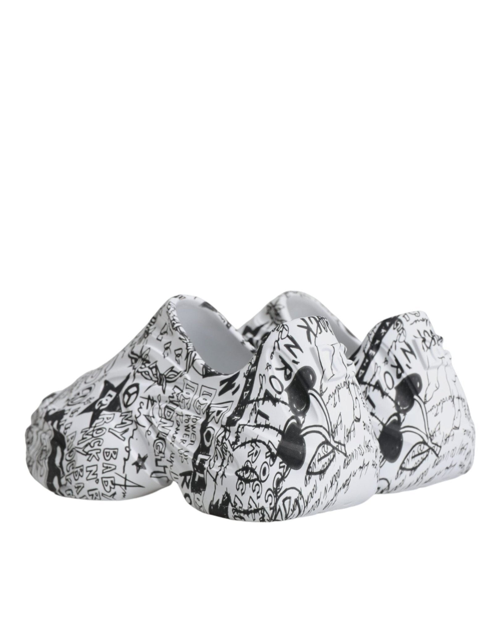 Dolce & Gabbana White Black Graffiti Daymaster Sneakers Shoes - GET THE BRAND