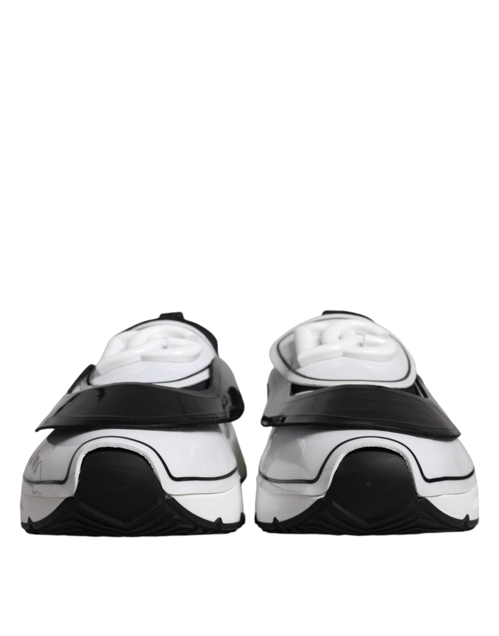 Dolce & Gabbana White Black Logo Plaque Daymaster Sneakers Shoes - GET THE BRAND