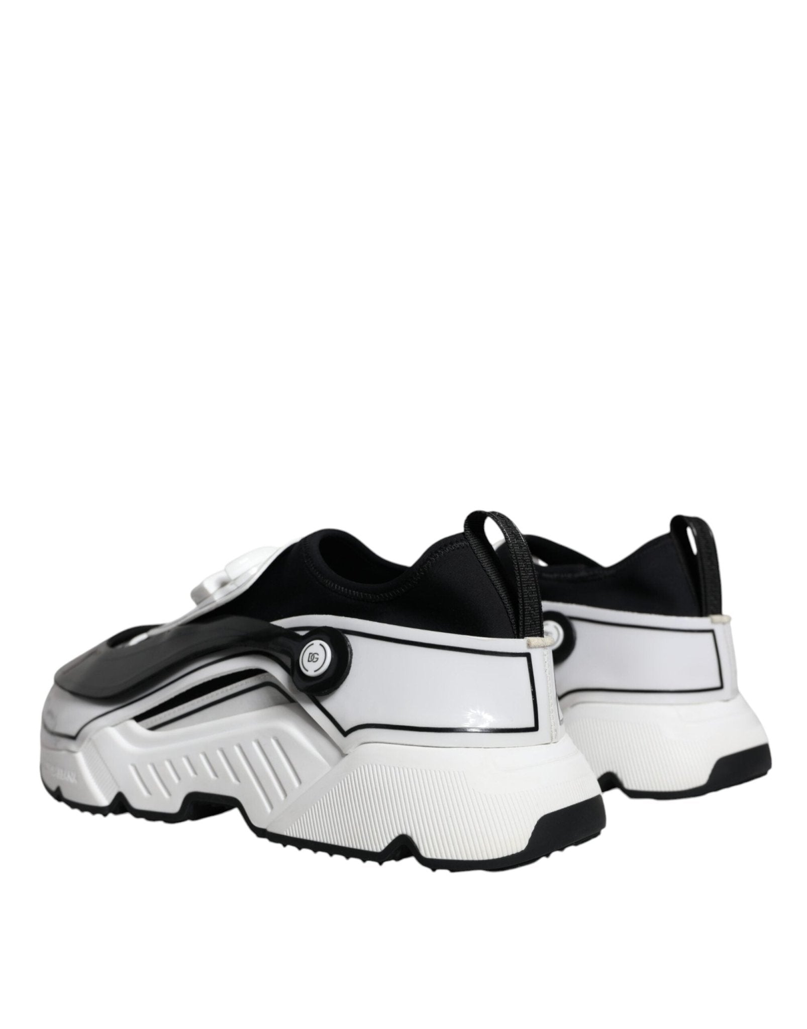 Dolce & Gabbana White Black Logo Plaque Daymaster Sneakers Shoes - GET THE BRAND