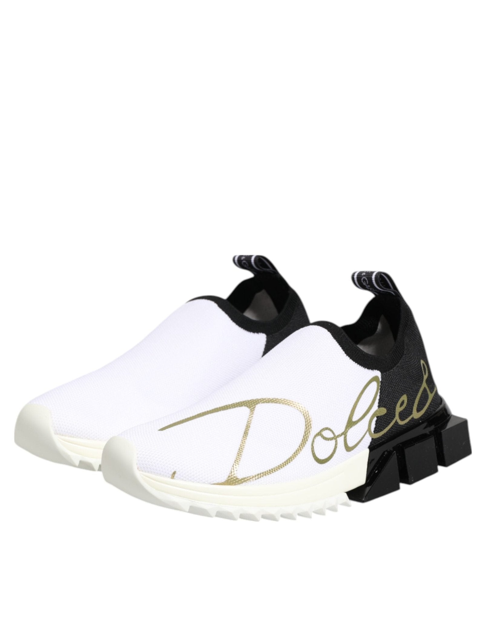 Dolce & Gabbana White Black Low Top Sorrento Sneakers Shoes - GET THE BRAND