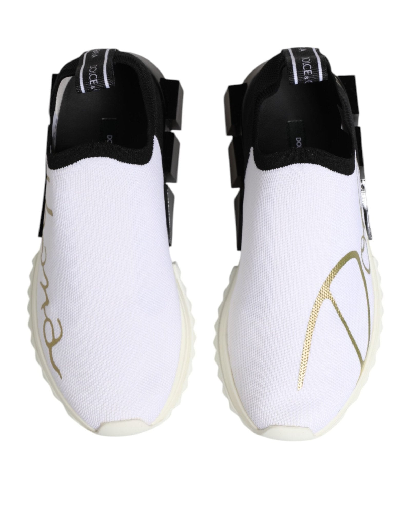 Dolce & Gabbana White Black Low Top Sorrento Sneakers Shoes - GET THE BRAND