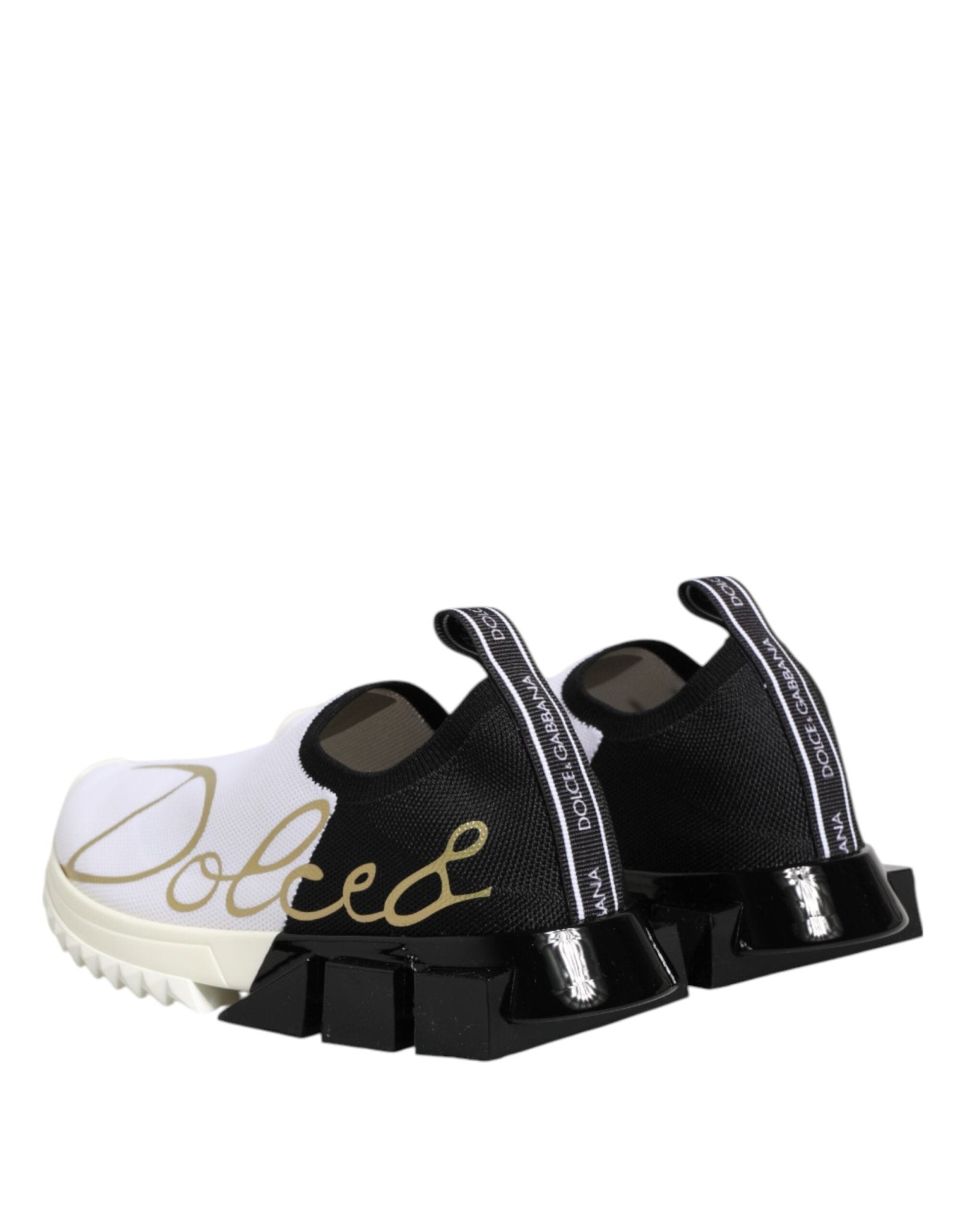 Dolce & Gabbana White Black Low Top Sorrento Sneakers Shoes - GET THE BRAND