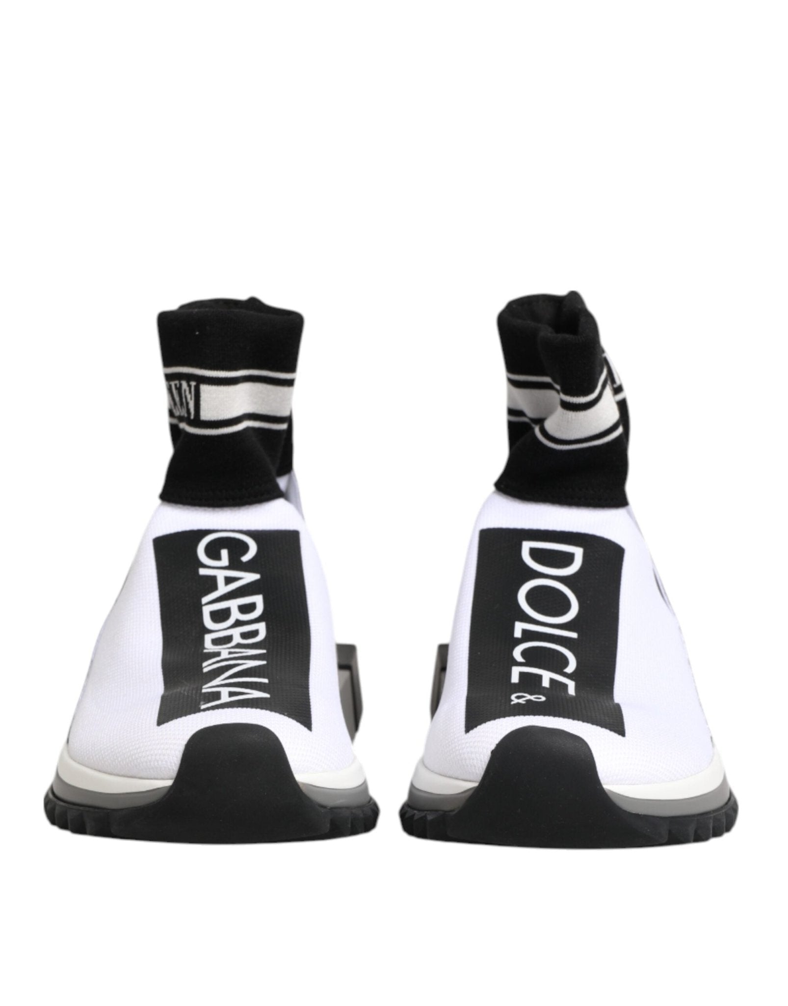 Dolce & Gabbana White Black Sorrento Socks Sneakers Shoes - GET THE BRAND