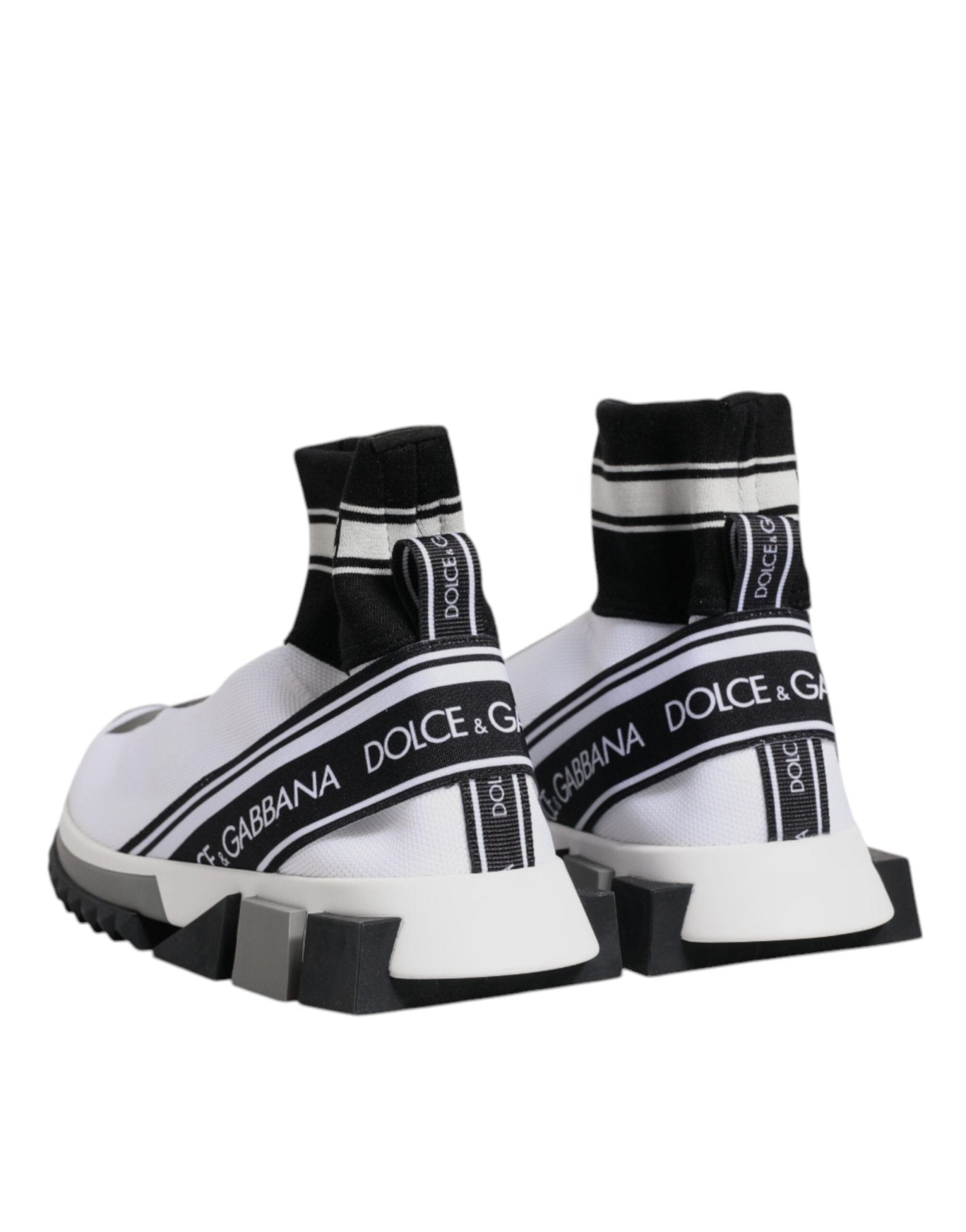 Dolce & Gabbana White Black Sorrento Socks Sneakers Shoes - GET THE BRAND